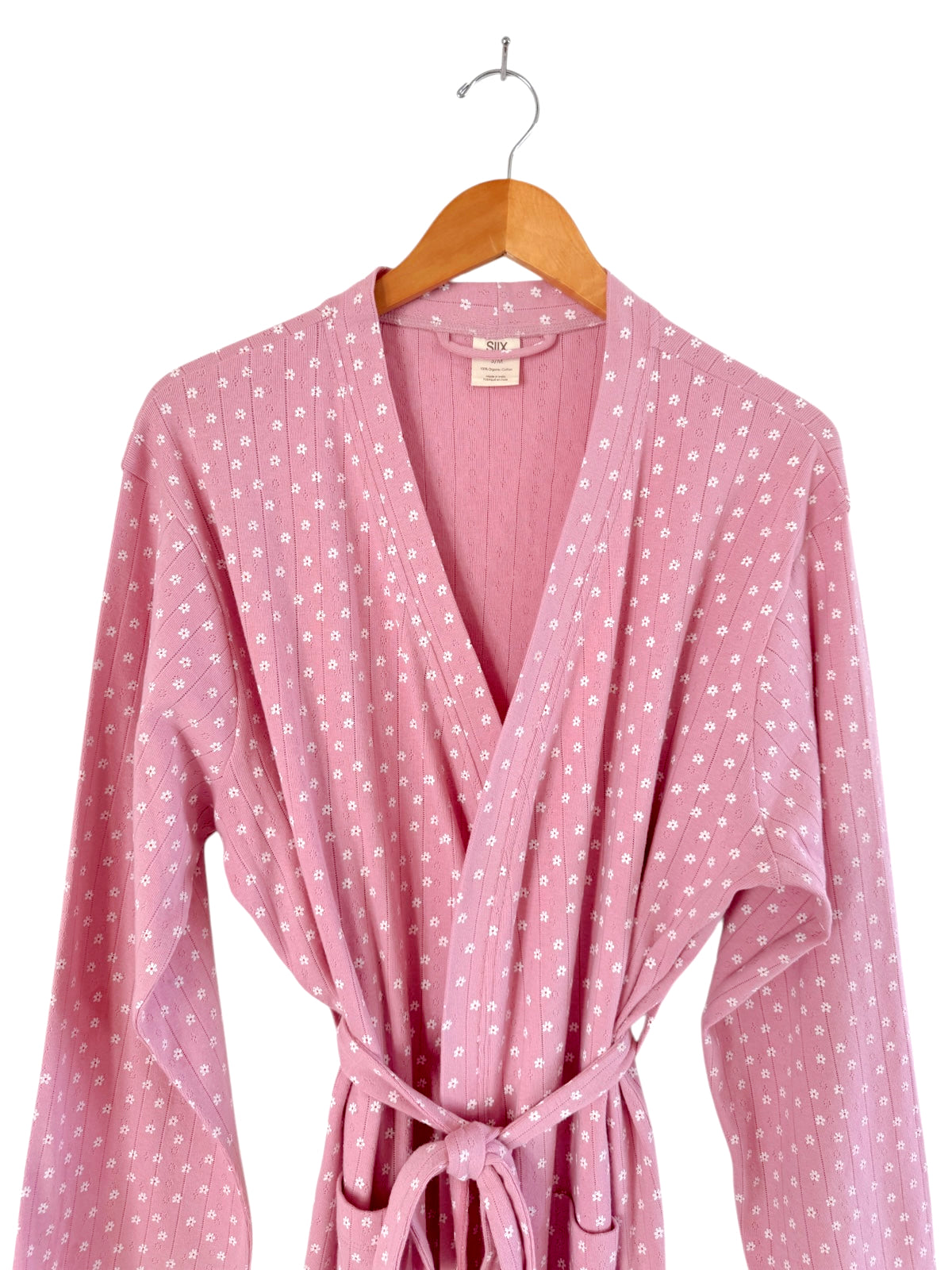 Pink Flower / Organic Pointelle Women's Robe