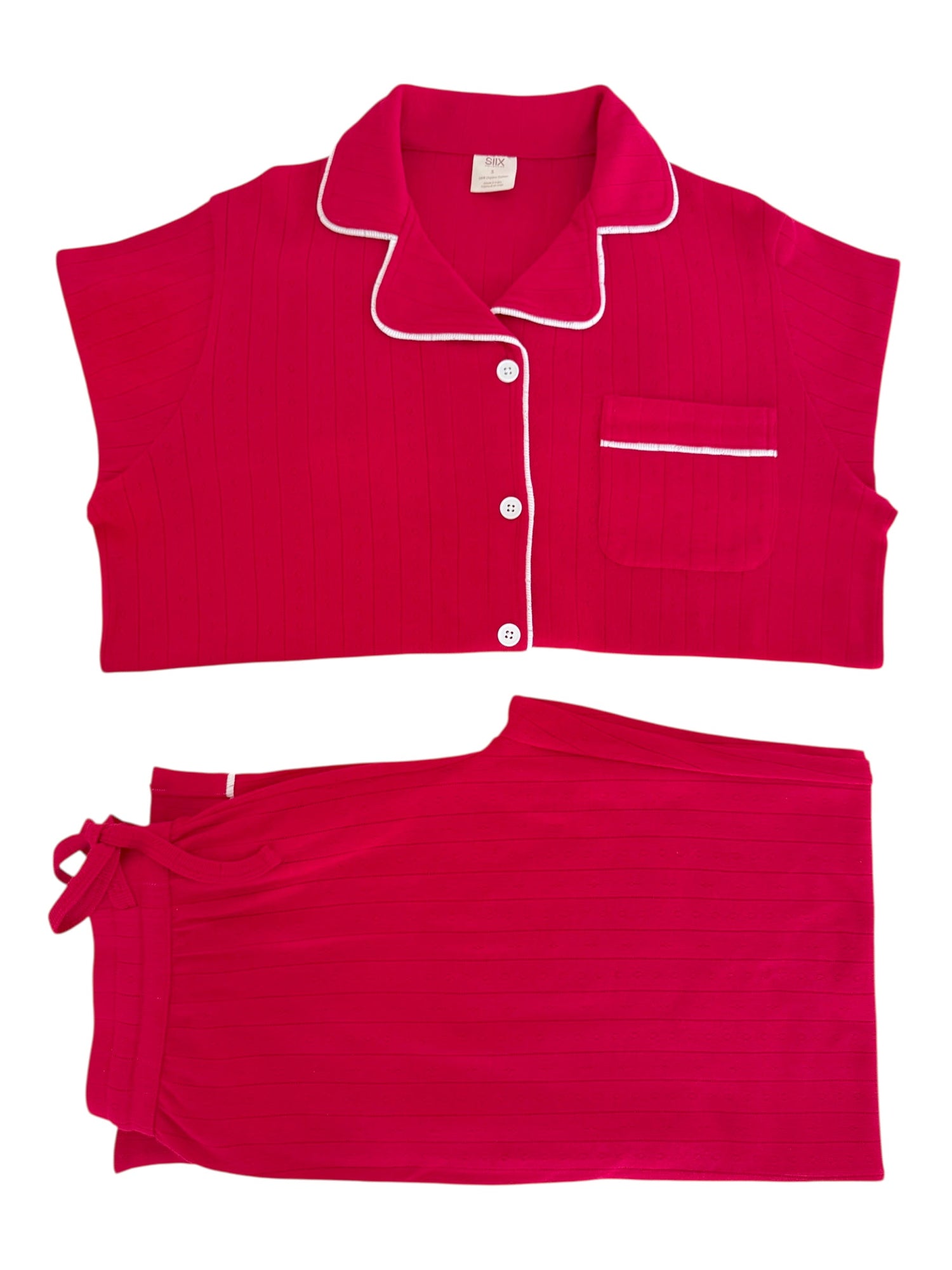 Red / Organic Pointelle Women's Lounge Set