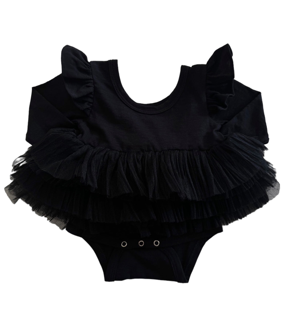 Black / Organic Long Sleeve Tutu Bodysuit