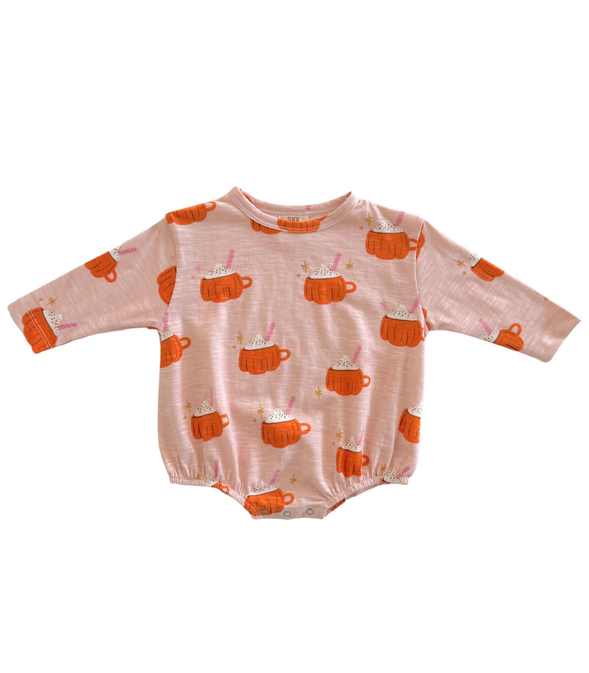 Pumpkin Mug Pink / Organic Long Sleeve T-Shirt Bubble
