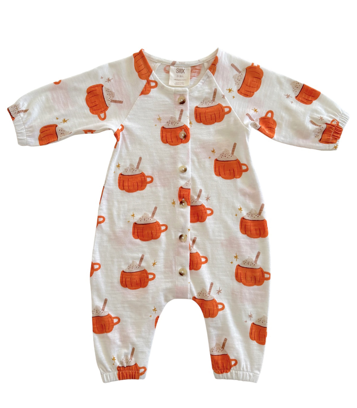 Pumpkin Mug / Organic Long Sleeve Bay Jumpsuit