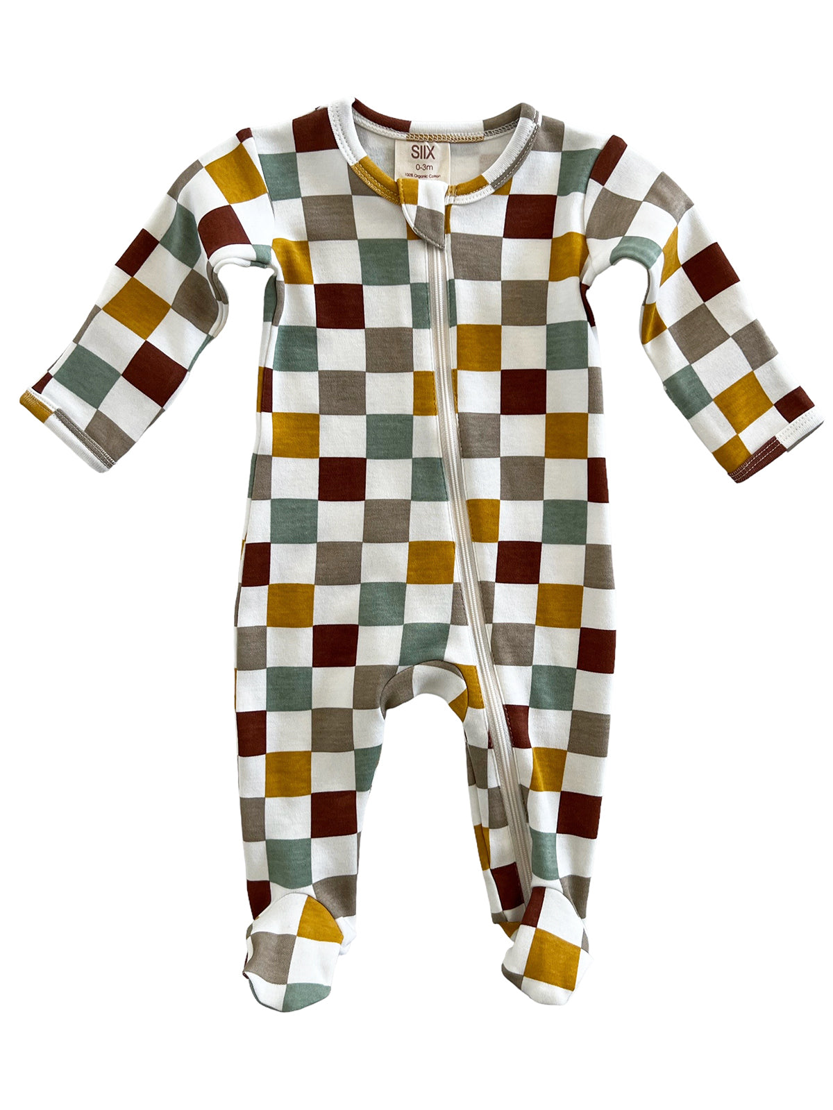 Cannoli Checkerboard / Organic Zip Footie