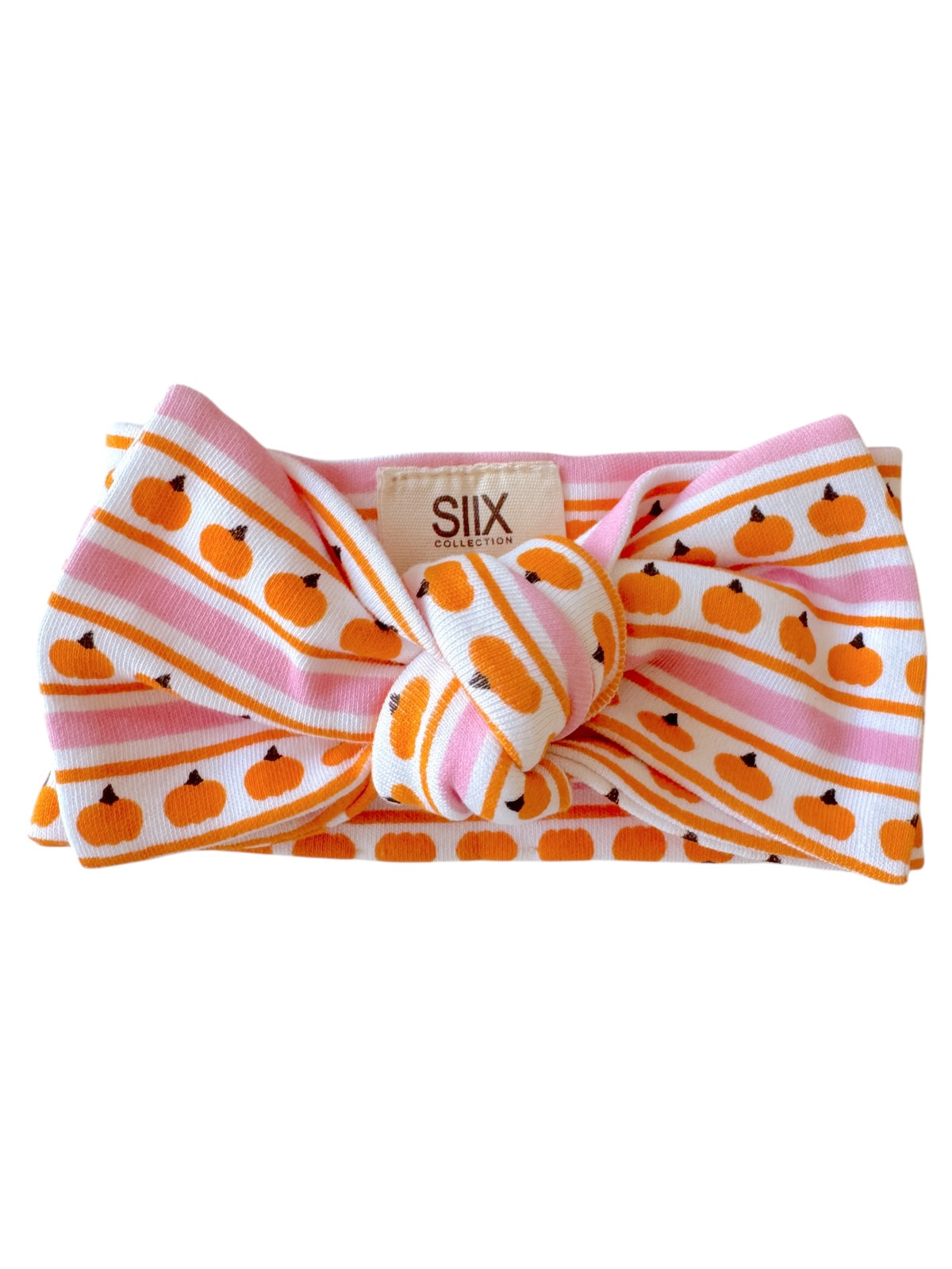 Pumpkin Stripe Pink / Organic Bow