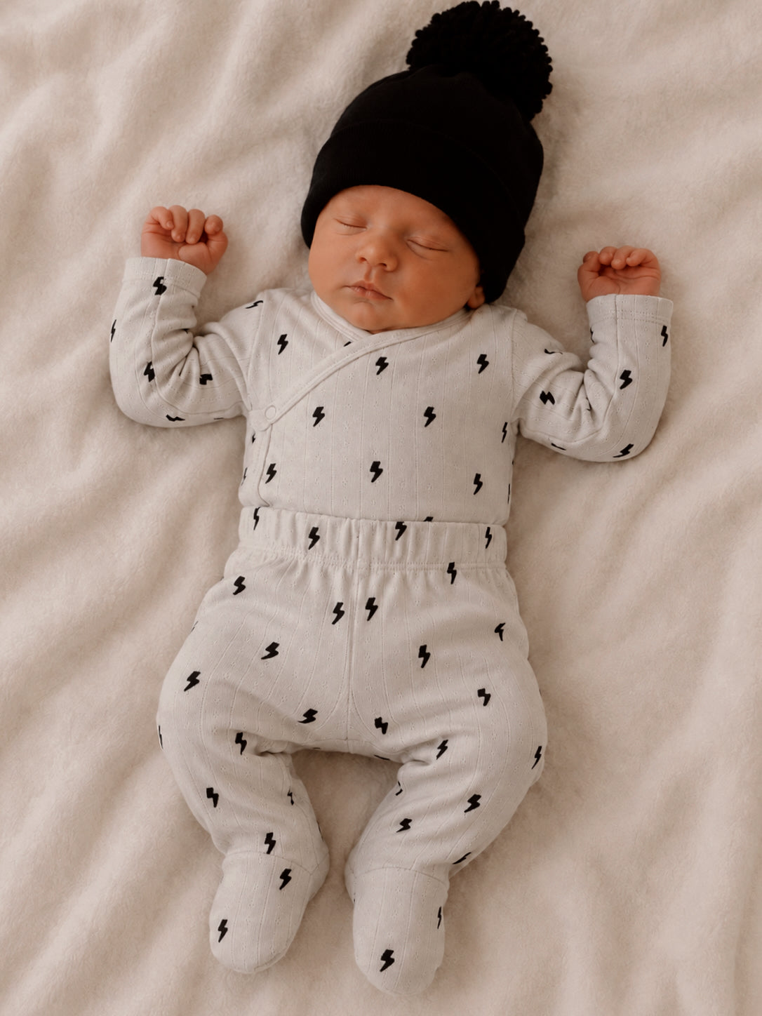 Lightning Bolts / Organic Pointelle Newborn Set