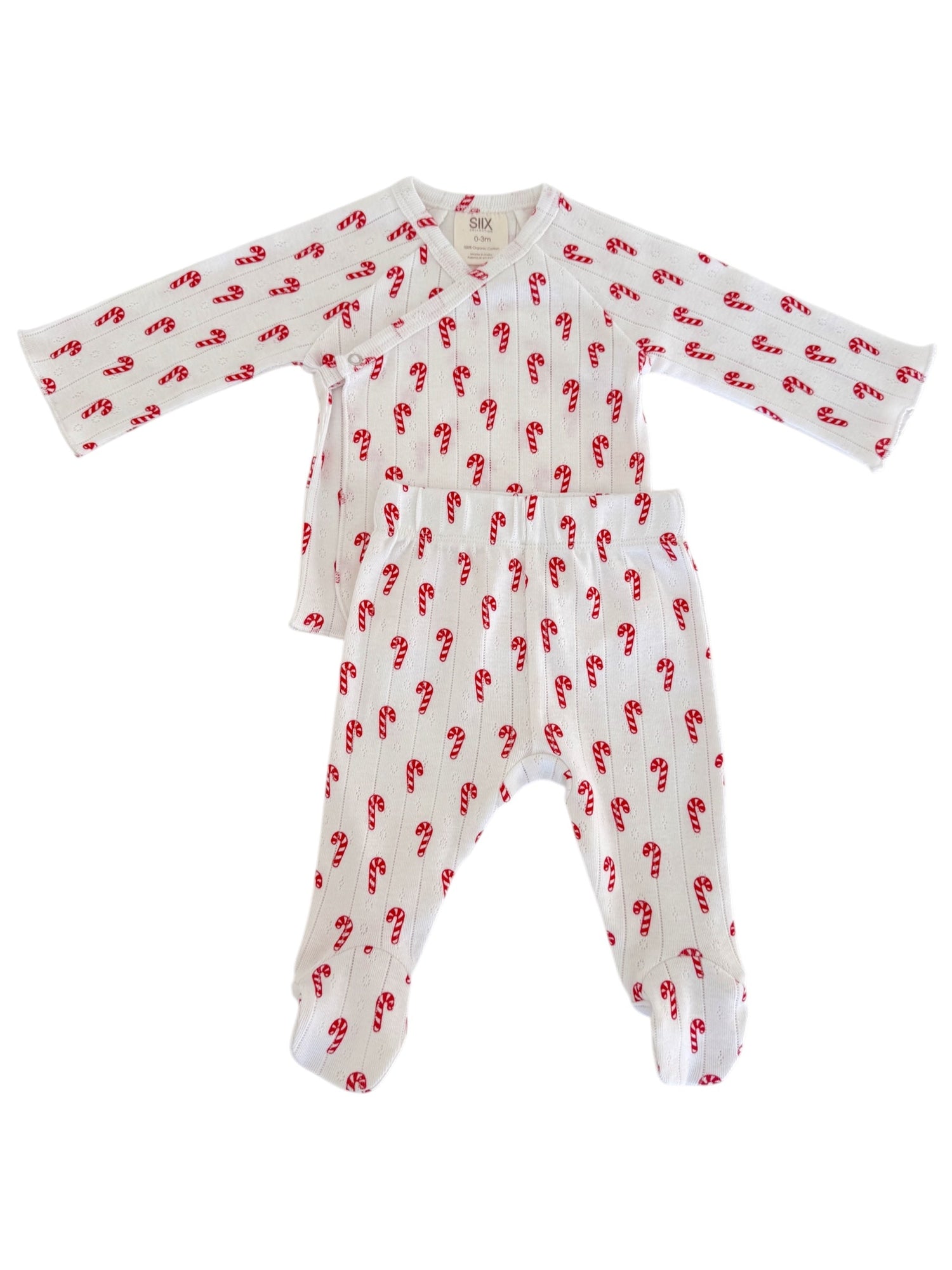 Candy Cane / Organic Pointelle Newborn Set