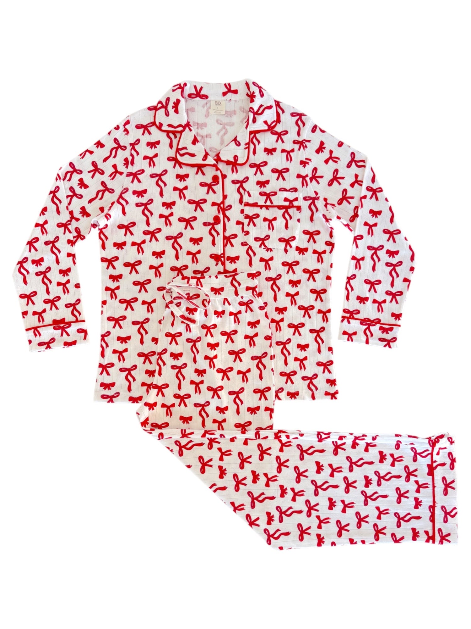 Red Bows / Organic Pointelle Women's Lounge Set