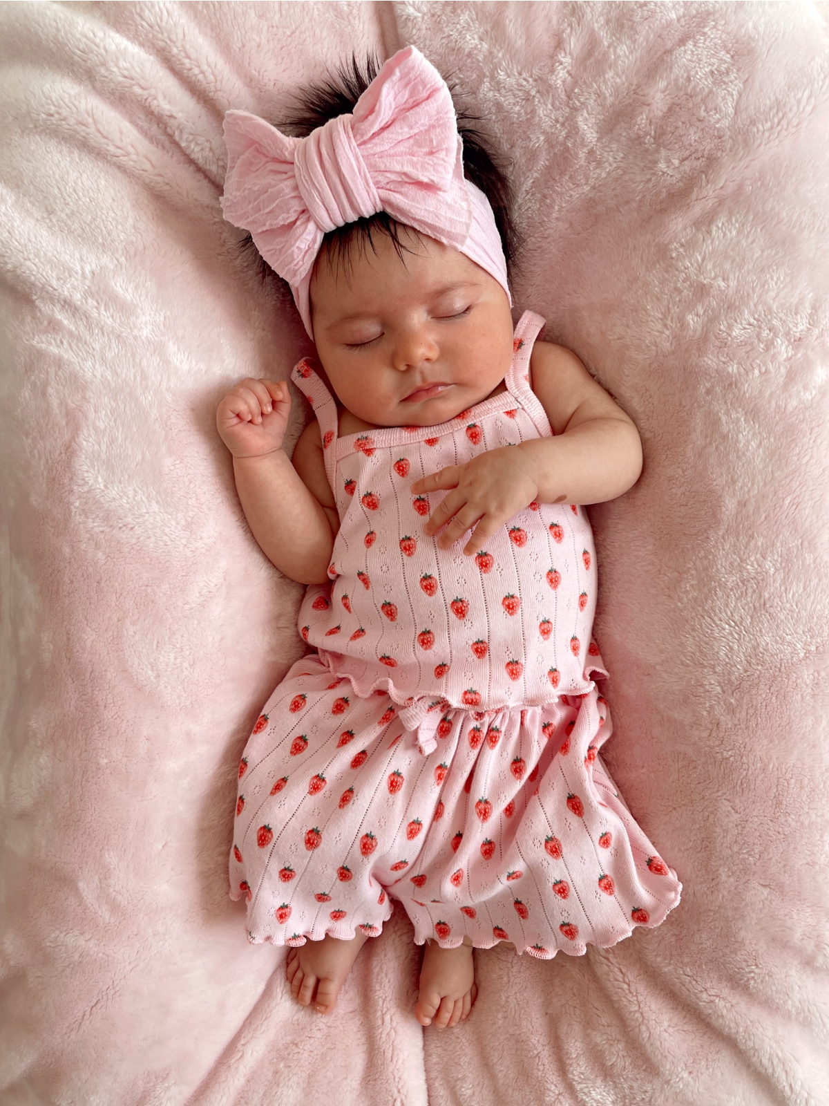 Pink Strawberry / Organic Pointelle Summer Set
