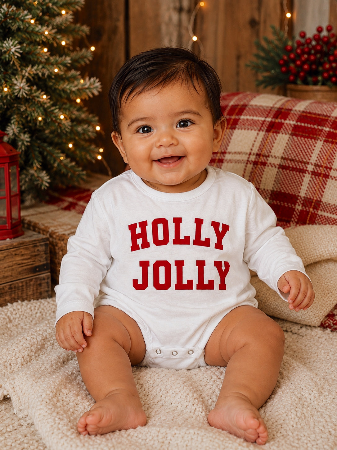 Smiling baby in white