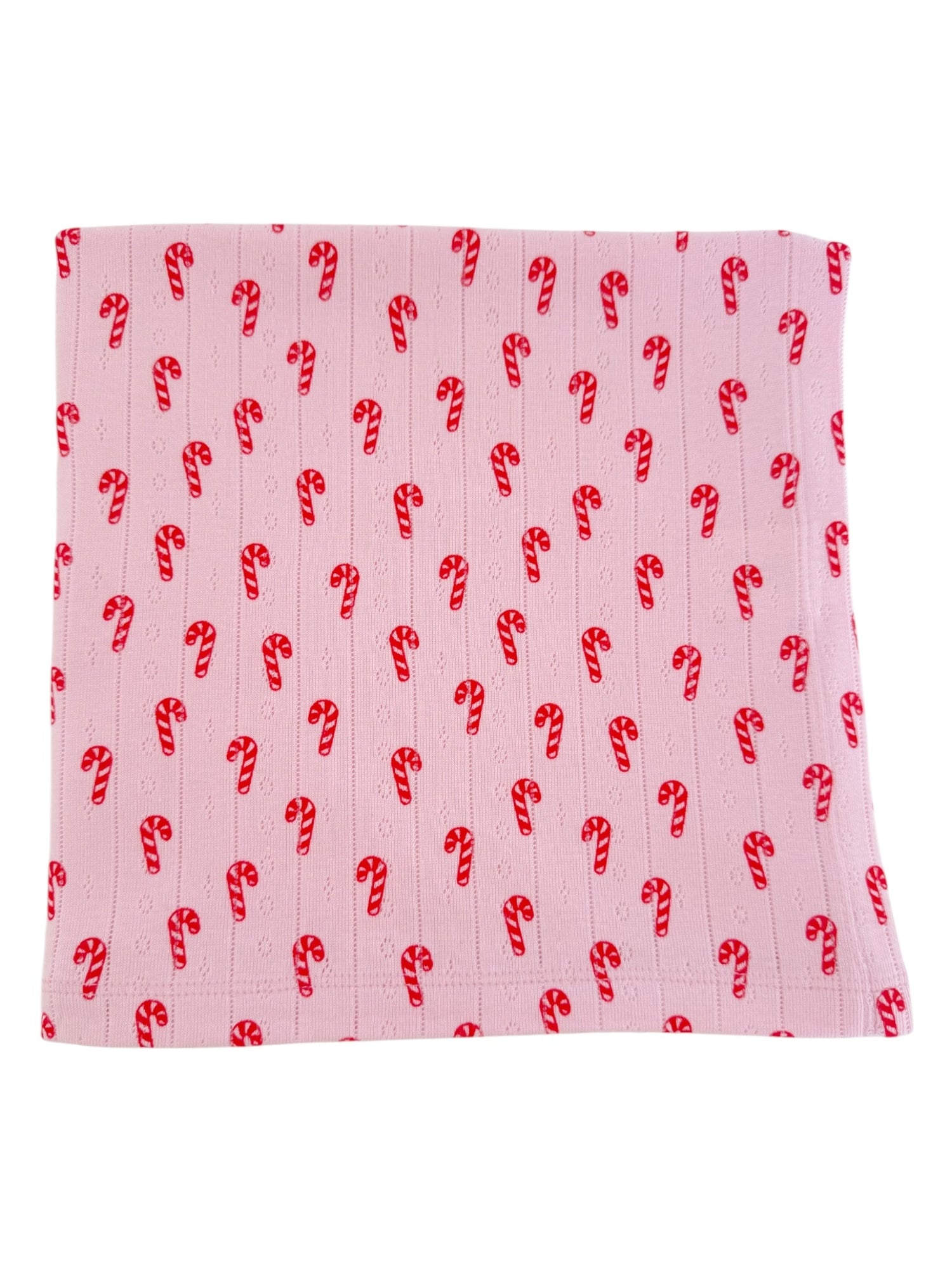 Pink Candy Cane / Organic Pointelle Swaddle