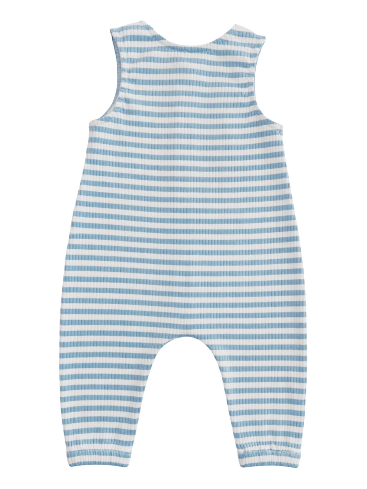 Dusty Blue Stripe / Organic Ribbed Bay Jumpsuit
