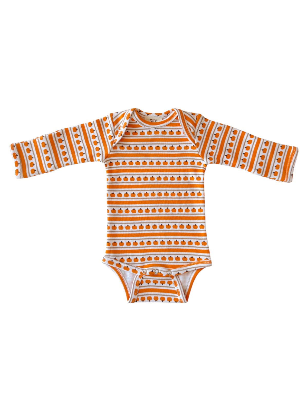 Pumpkin Stripe / Organic Long Sleeve Bodysuit