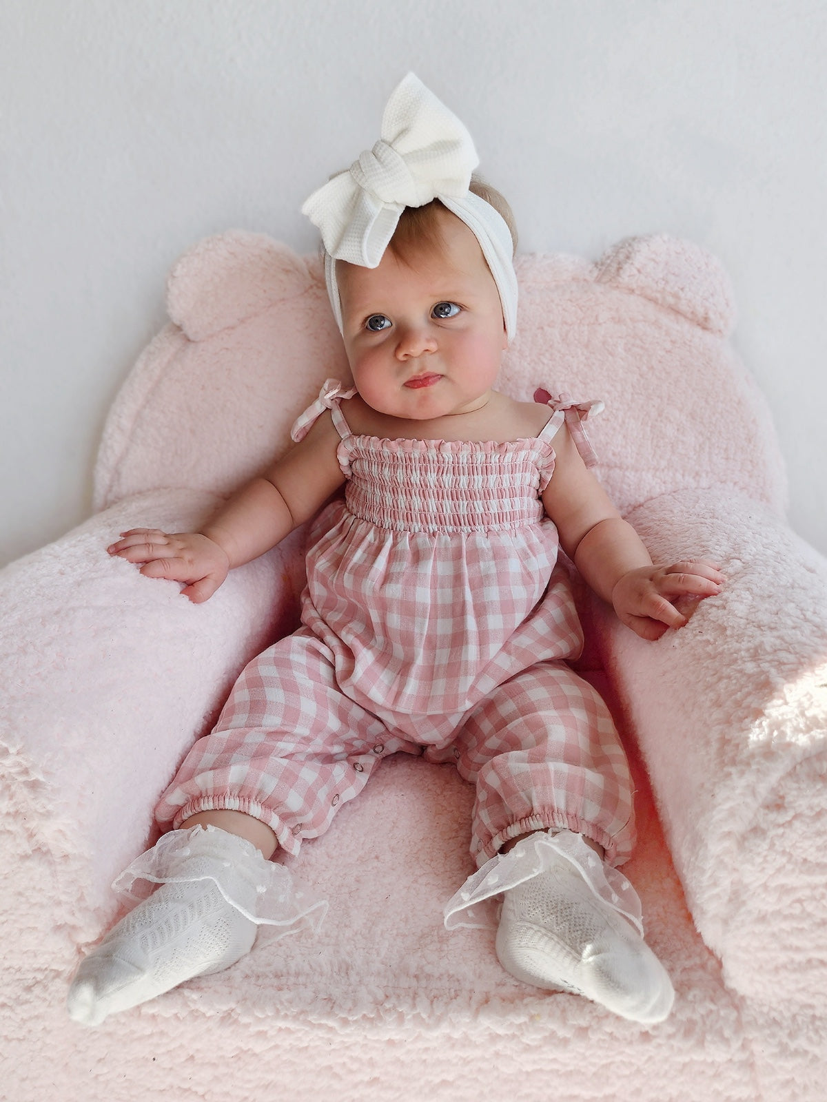 Pink Smocked buy Jumpsuit