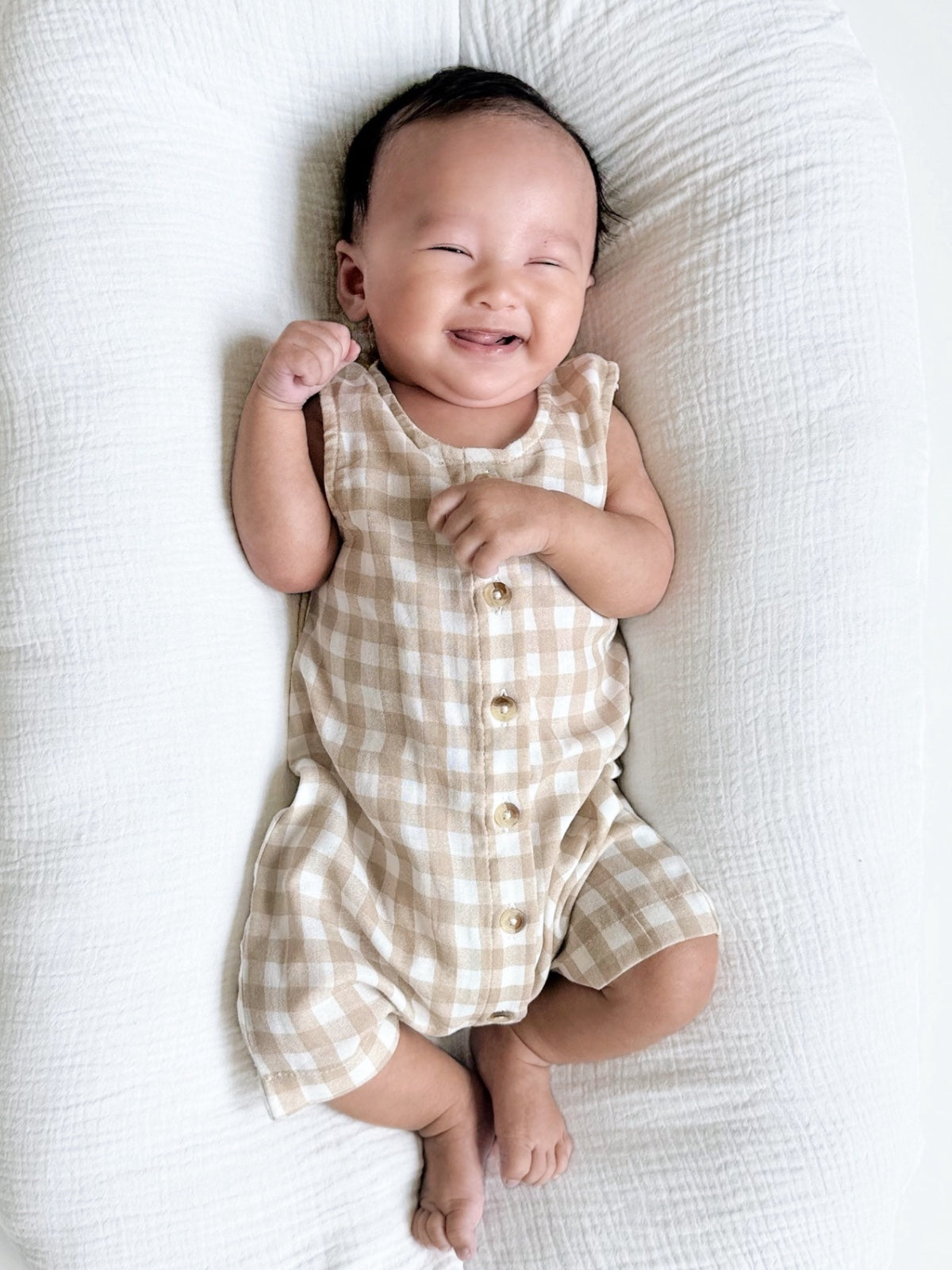 Tan Gingham / Organic Bay Shortie