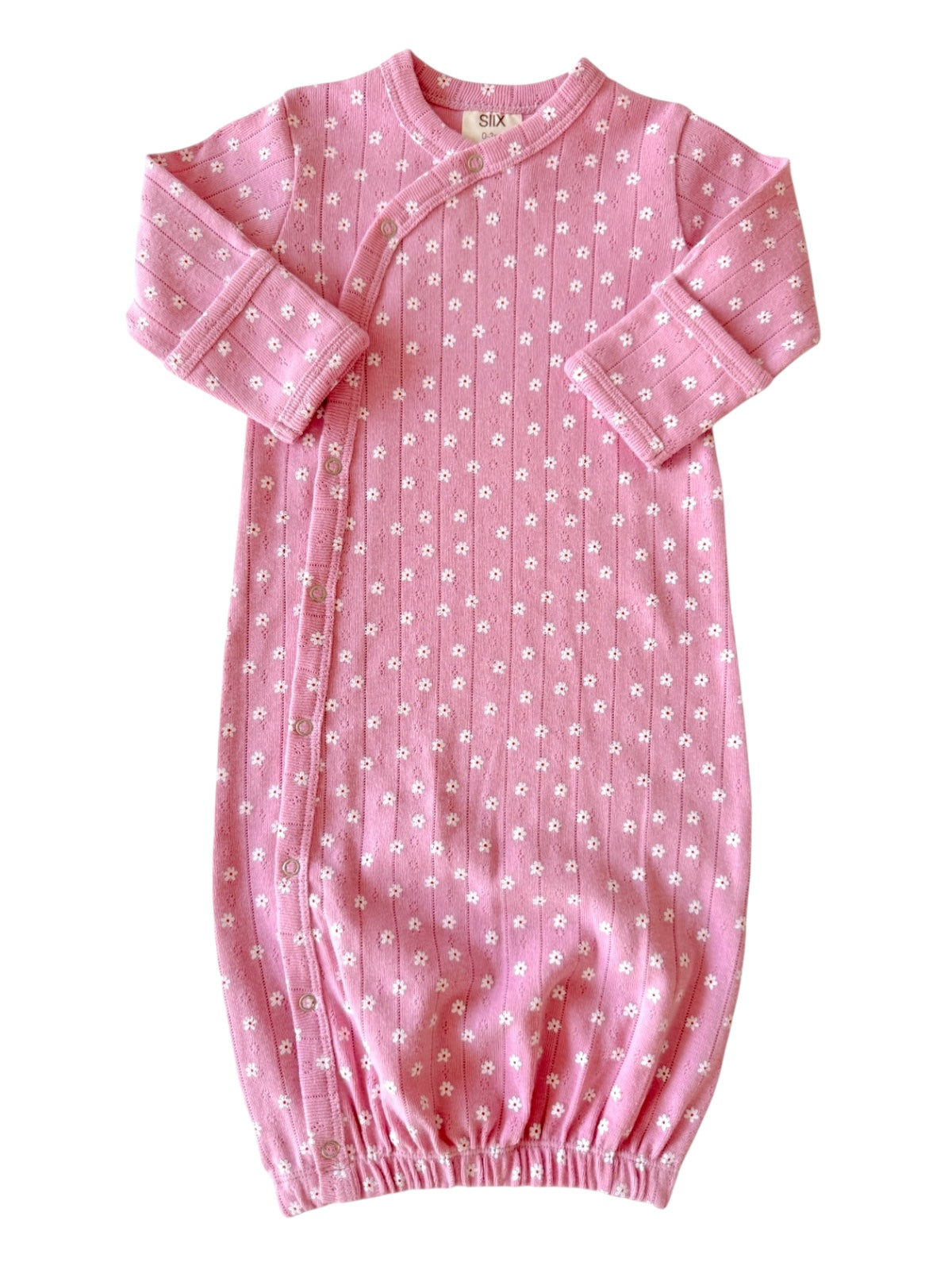 Pink Flower / Organic Pointelle Gown