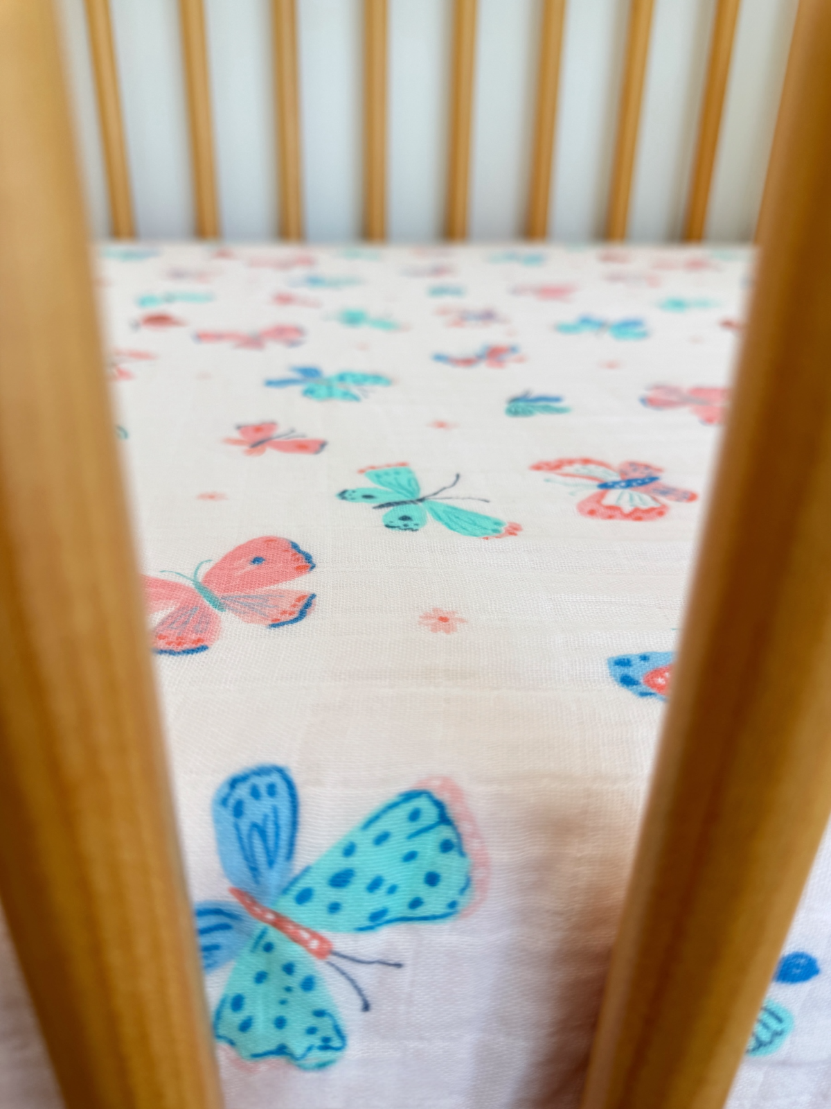 Whimsical Butterflies / Muslin Crib Sheet