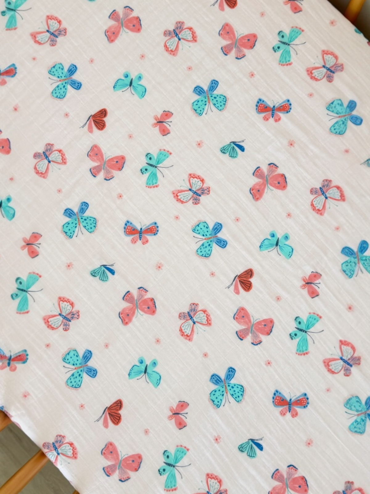 Whimsical Butterflies / Muslin Crib Sheet