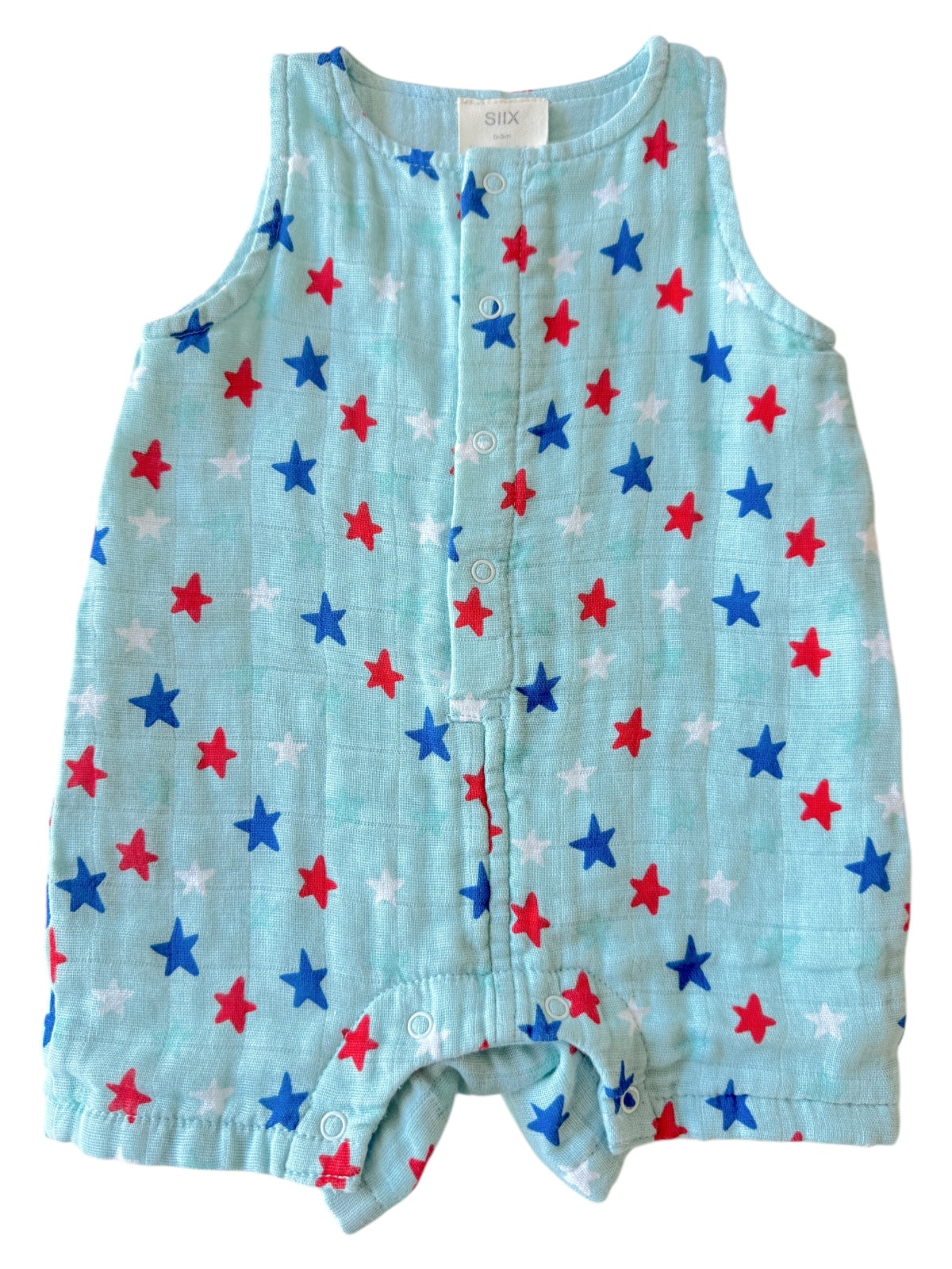 Splendid Stars Blue / Muslin Shortie Romper