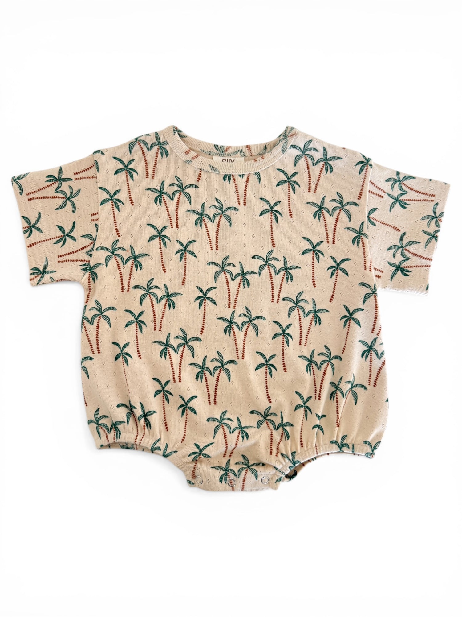 Palm Tree / Organic Pointelle T-Shirt Bubble