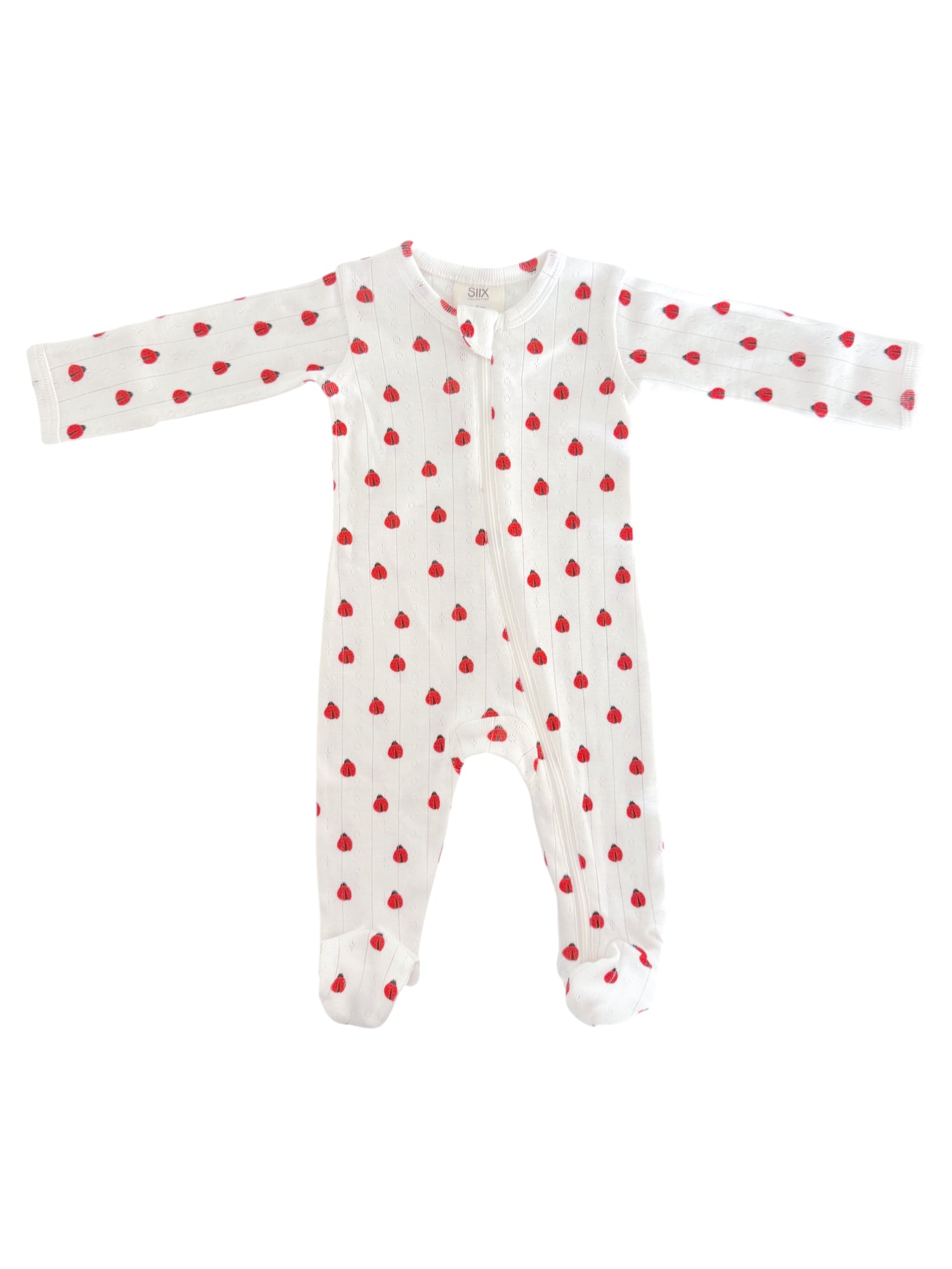 Ladybug / Organic Pointelle 2-Way Zip Footie
