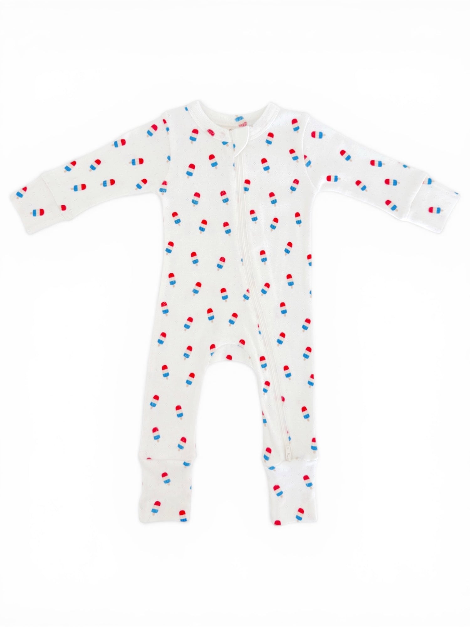 Popsicle / Organic Pointelle 2-Way Zip Romper