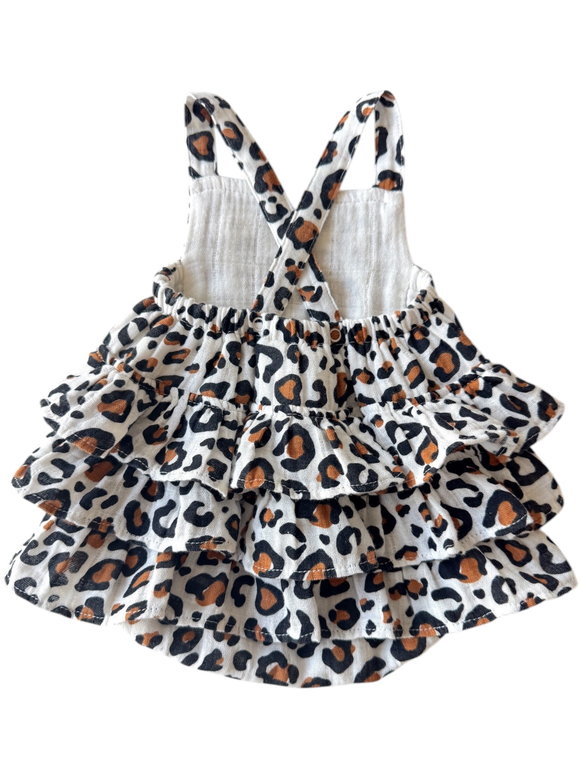 Leopard / Muslin Ruffle Sunsuit