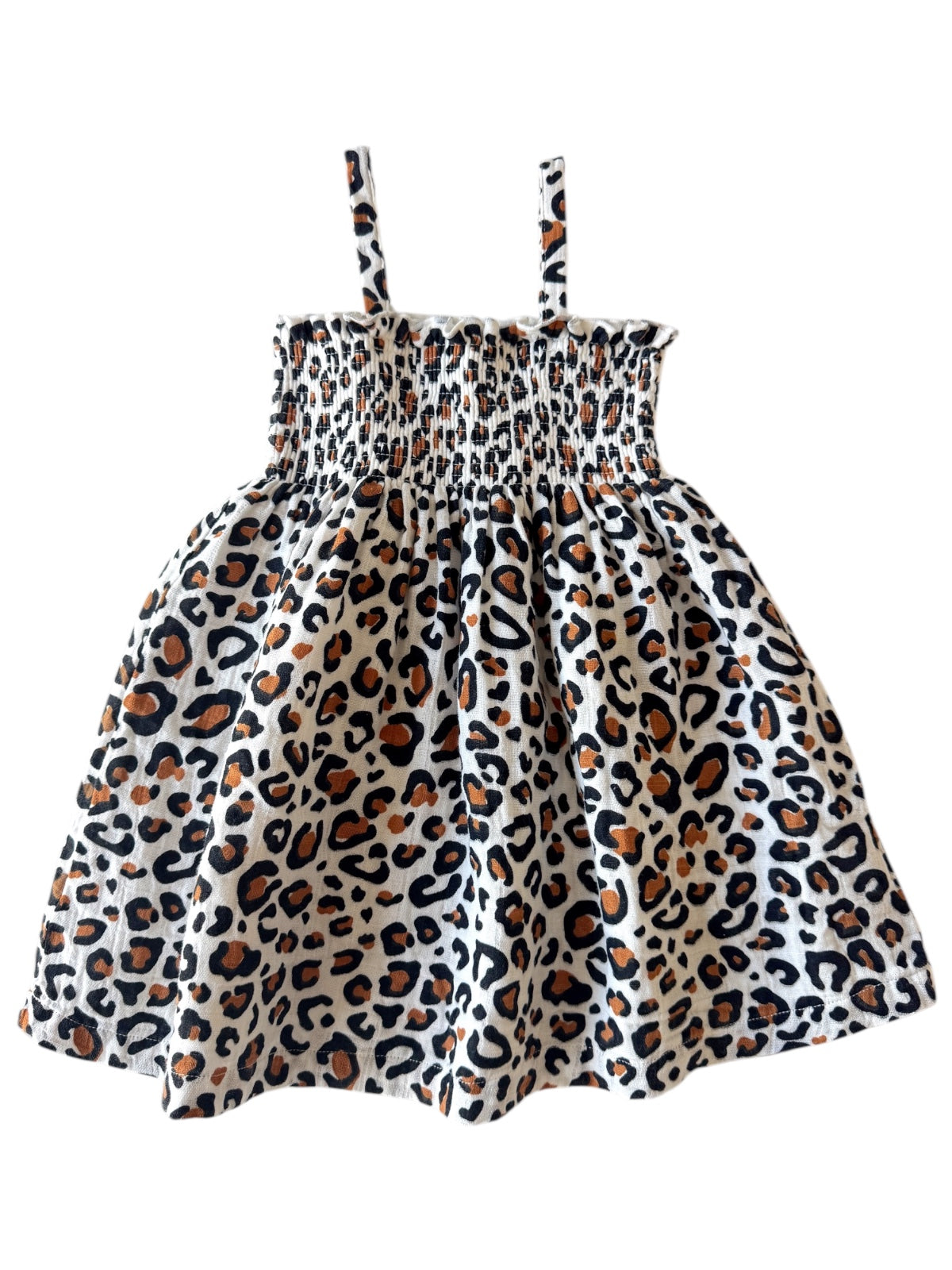 Leopard / Muslin Smocked Tube Dress