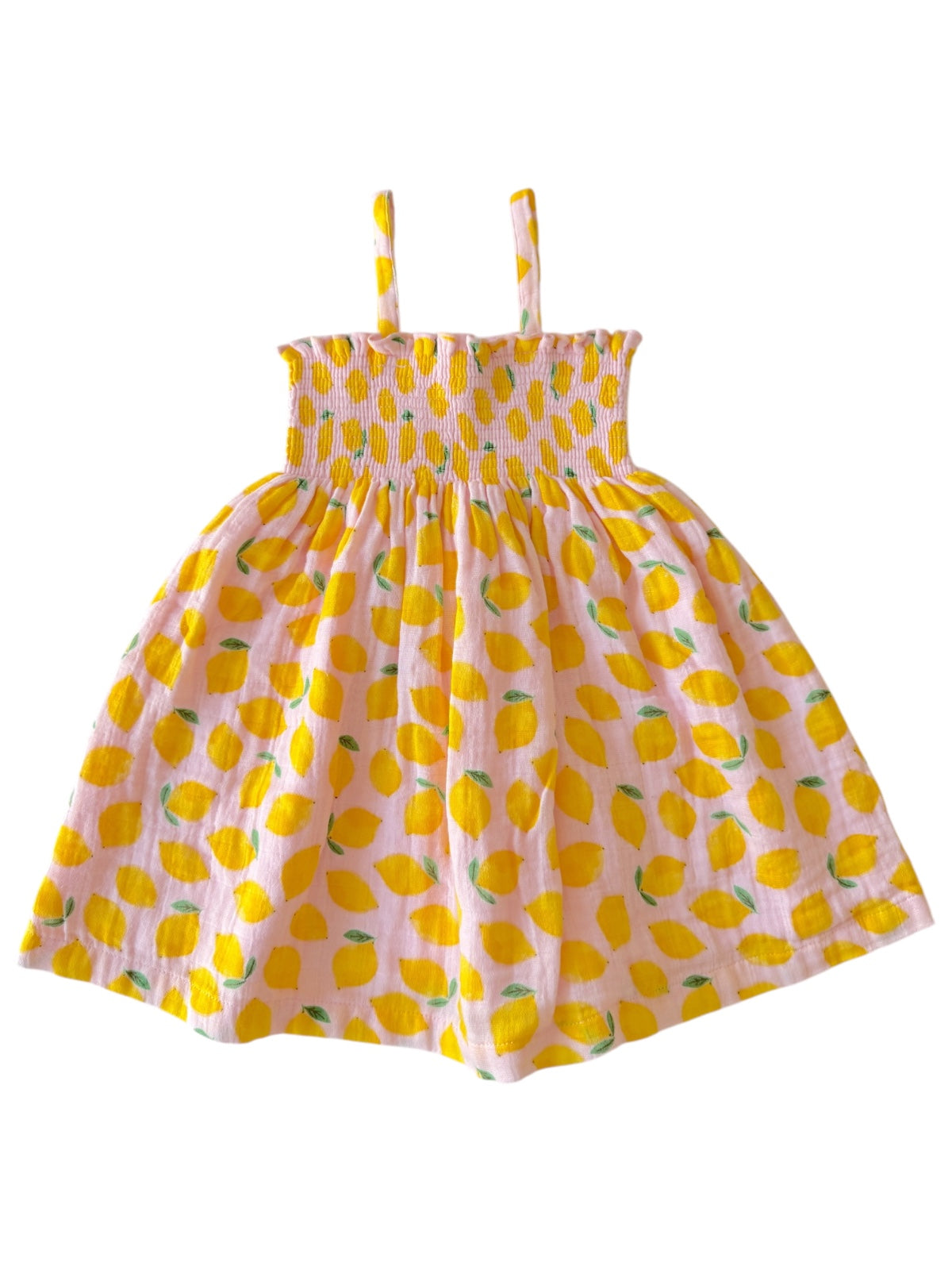 Lemon Sorbet / Muslin Smocked Tube Dress