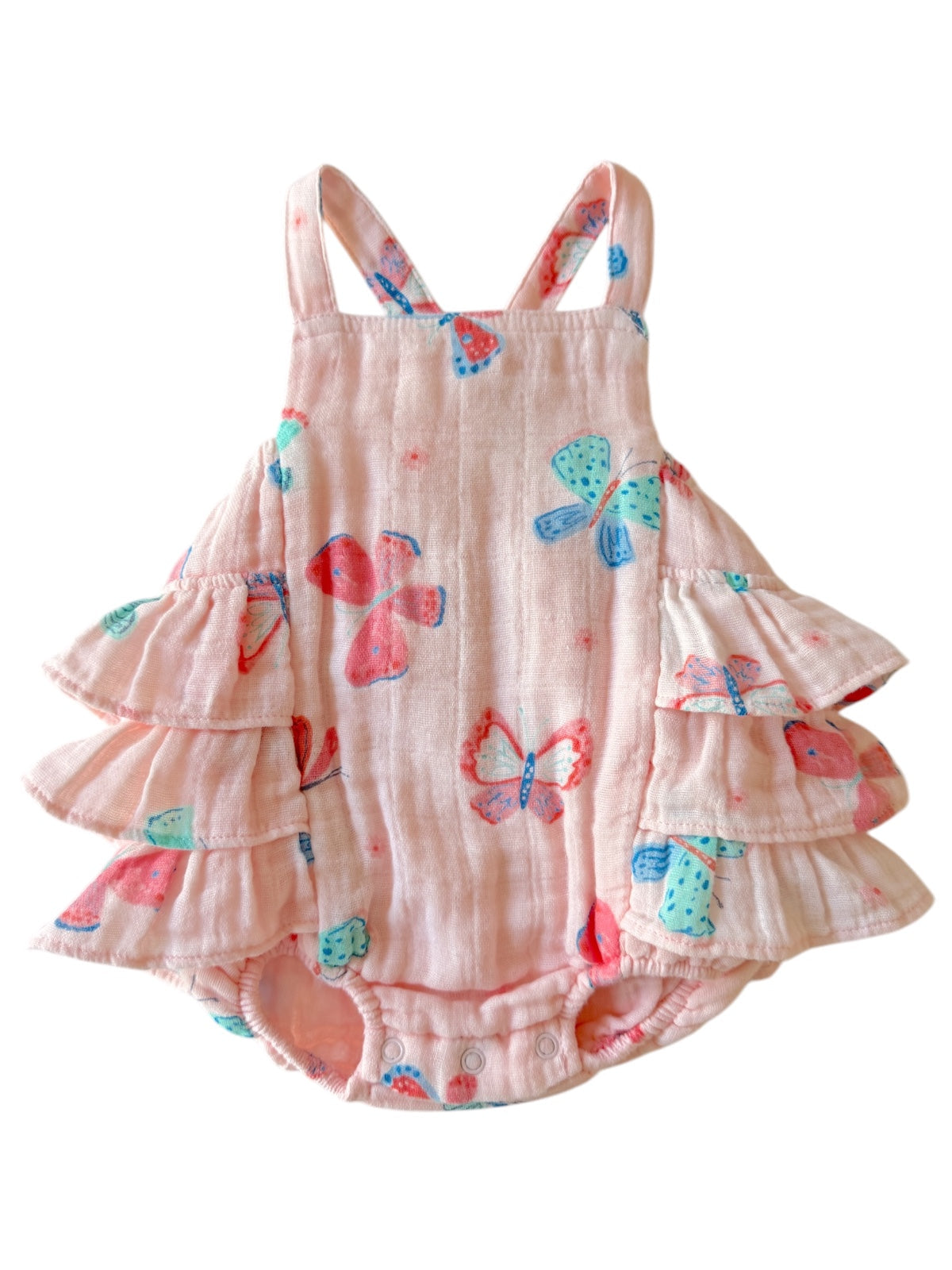 Whimsical Butterflies / Muslin Ruffle Sunsuit