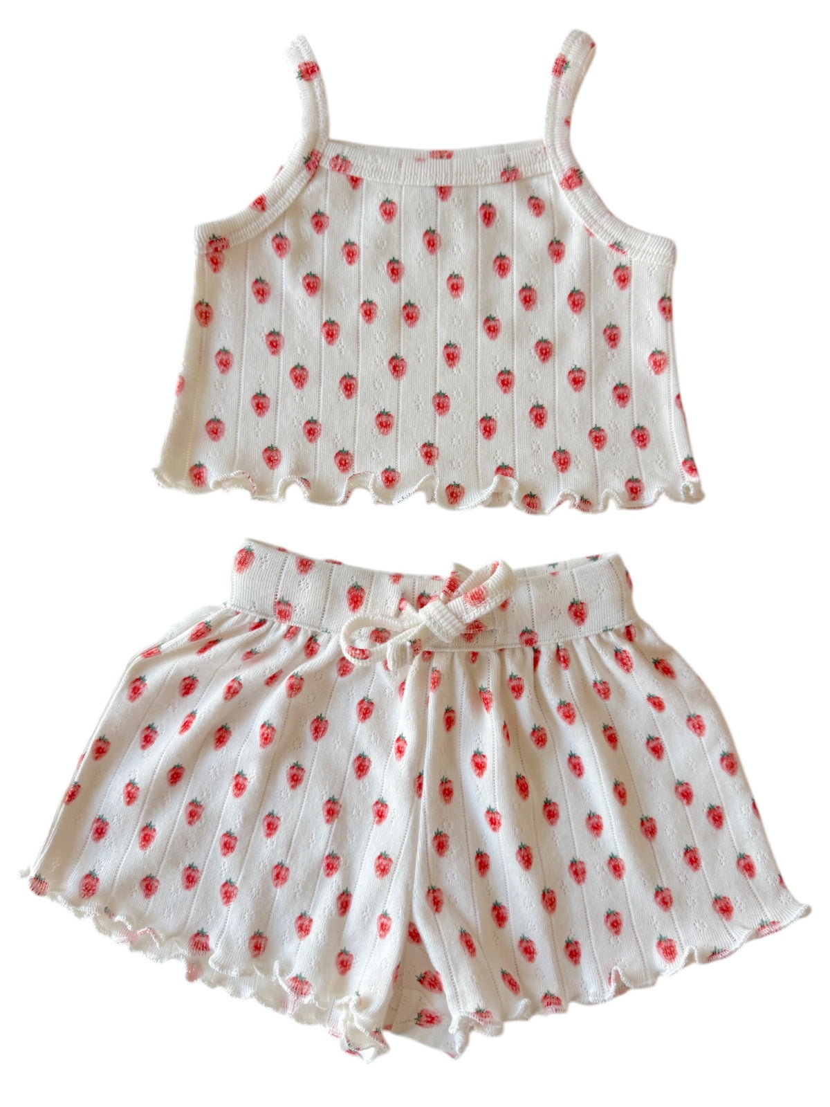 White Strawberry / Organic Pointelle Summer Set