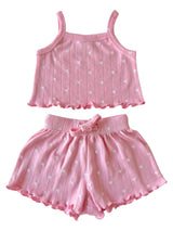 Pink with White Heart / Organic Pointelle Summer Set