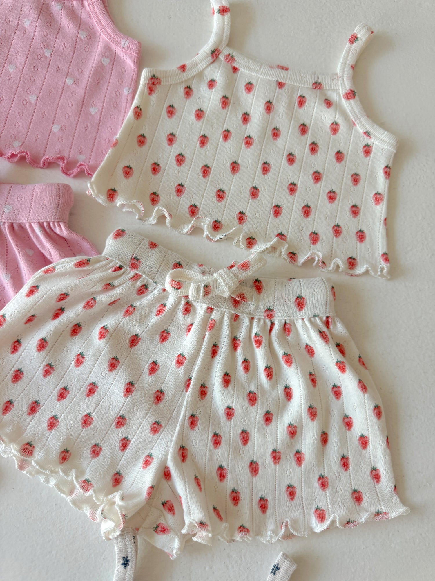 White Strawberry / Organic Pointelle Summer Set