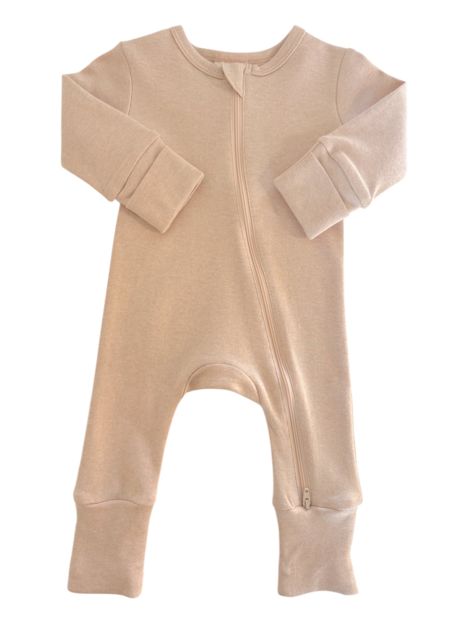Biscuit / Organic 2-Way Zip Romper