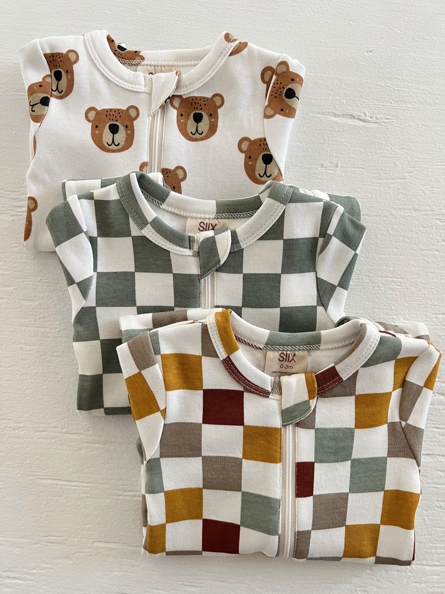 Cannoli Checkerboard / Organic Zip Footie