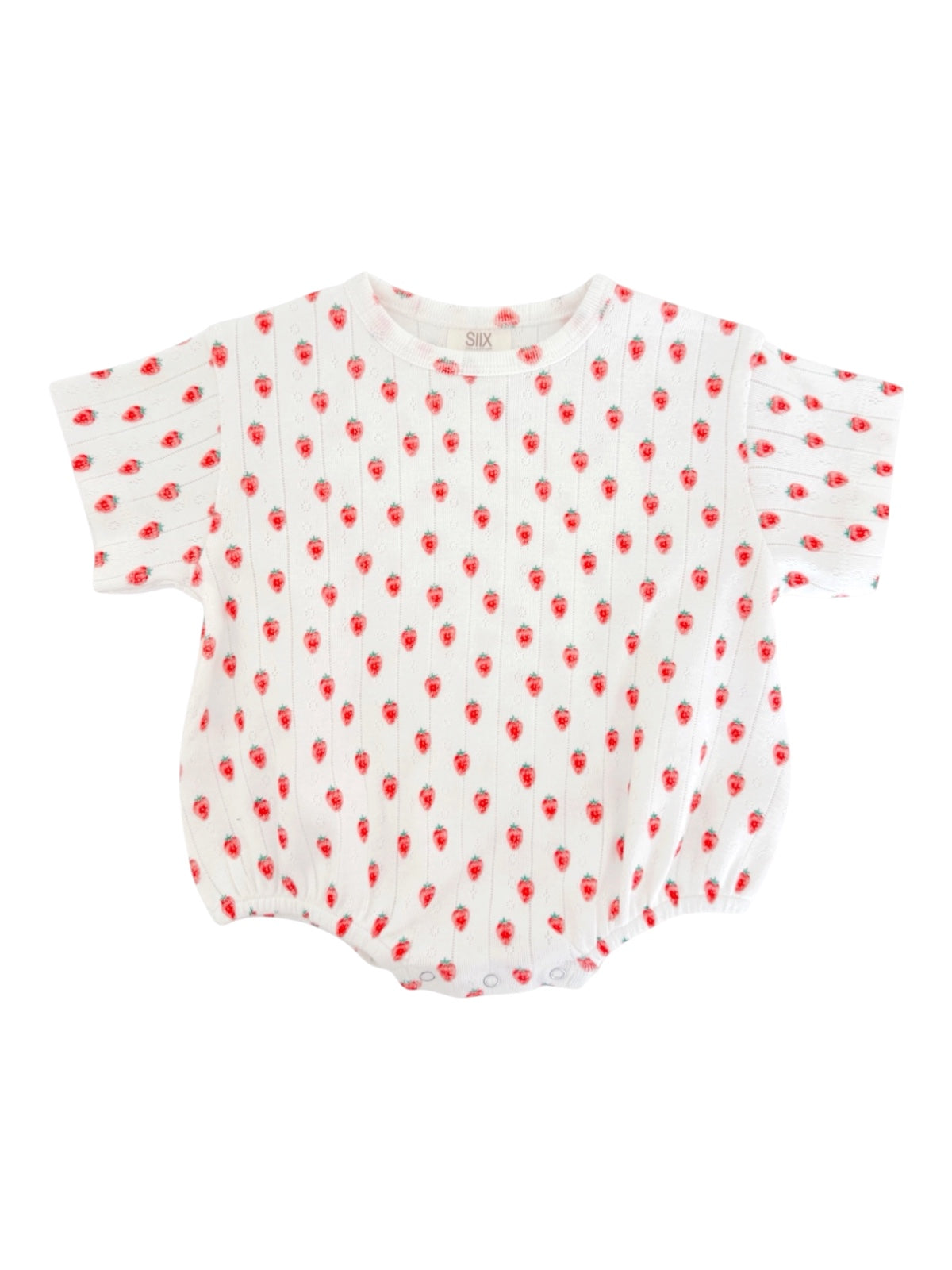 White Strawberry / Organic Pointelle T-Shirt Bubble