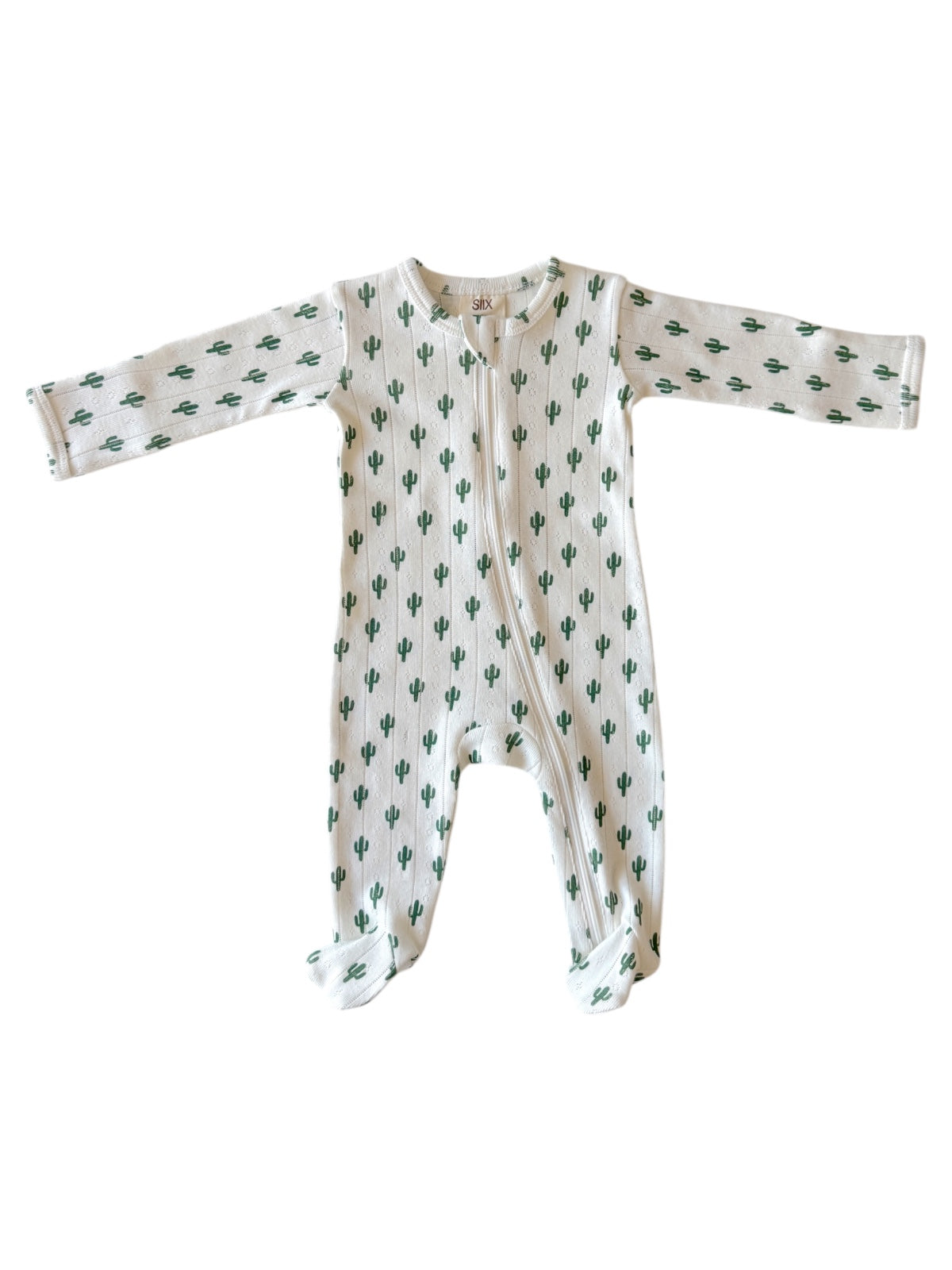 Cactus / Organic Pointelle 2-Way Zip Footie