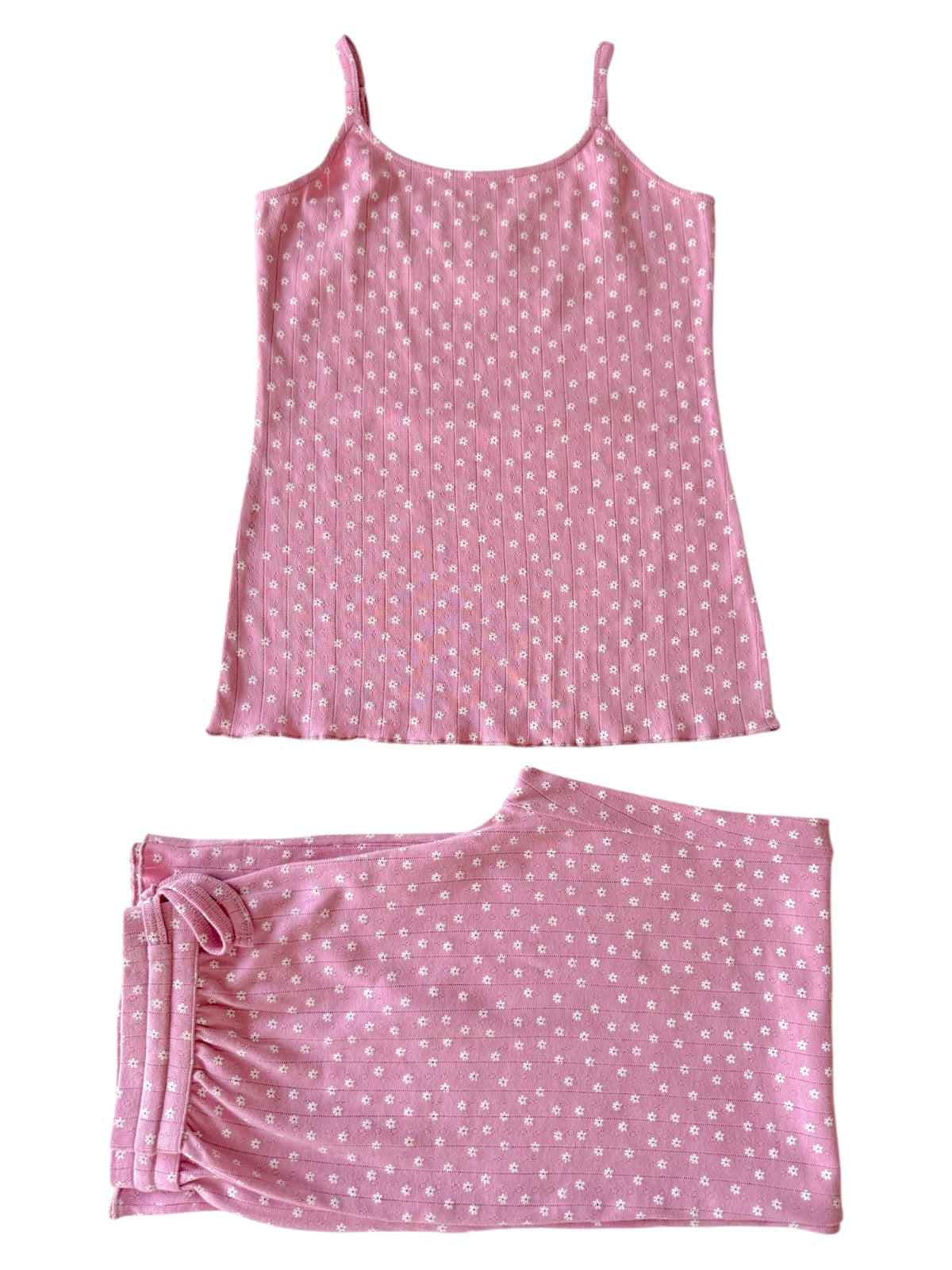Pink Flower / Organic Pointelle Women's Cami Lounge Set
