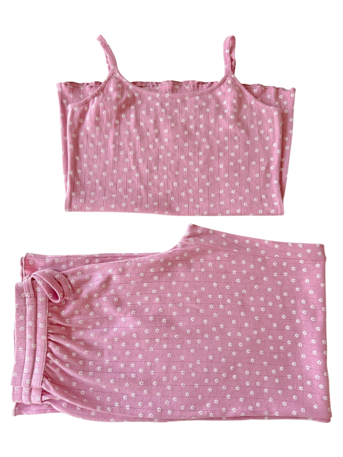 Pink Flower / Organic Pointelle Women's Cami Lounge Set