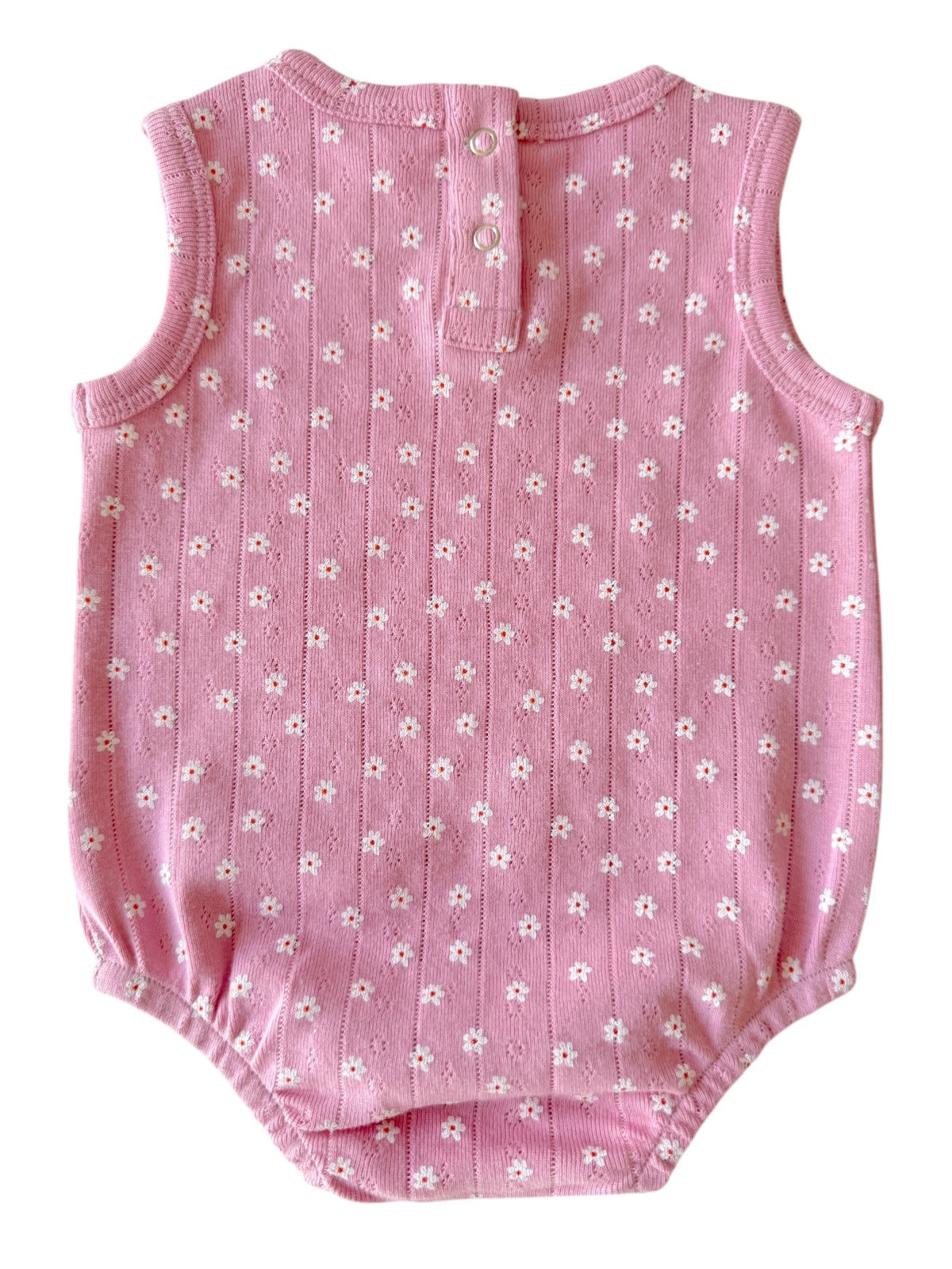 Pink Flower / Organic Pointelle Dune Bubble