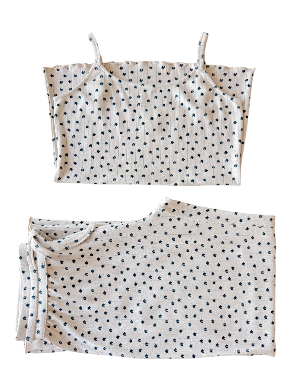 Blue Flower / Organic Pointelle Women's Cami Lounge Set