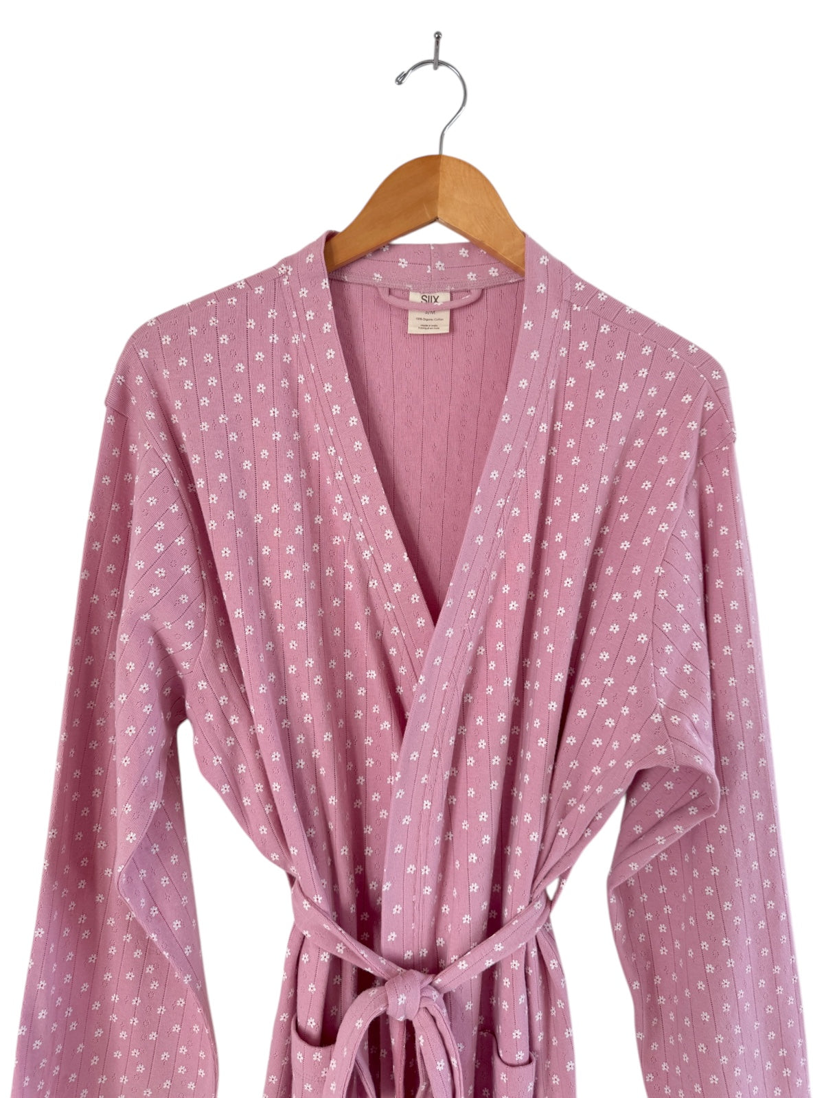 Pink Flower / Organic Pointelle Women's Robe