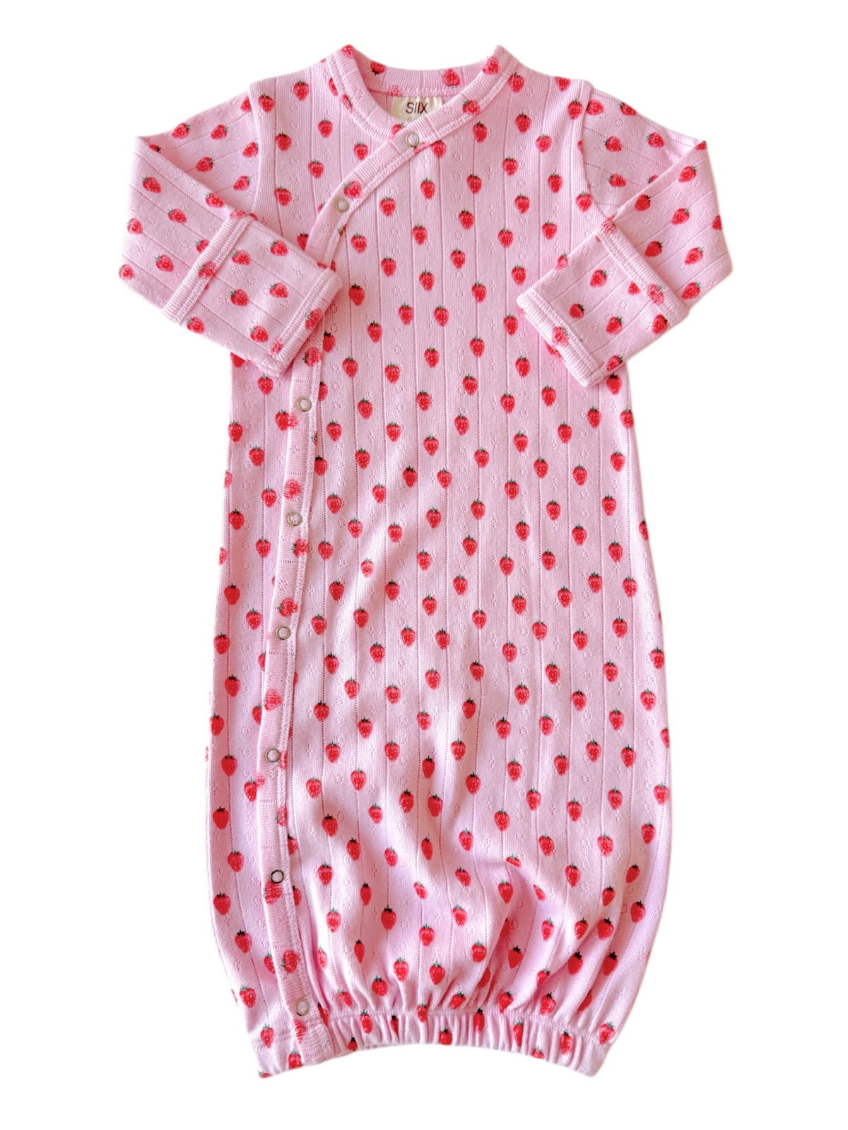 Pink Strawberry / Organic Pointelle Gown