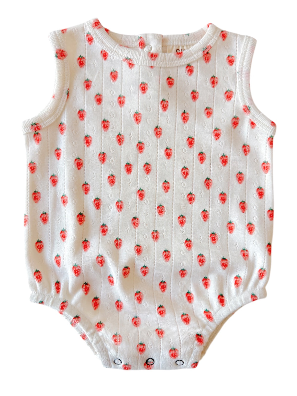 White Strawberry / Organic Pointelle Dune Bubble