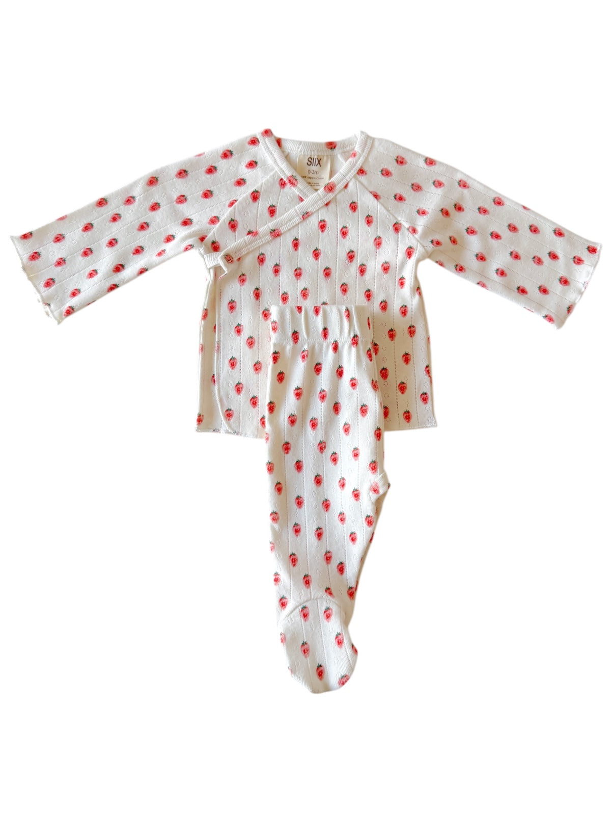 White Strawberry / Organic Pointelle Newborn Set