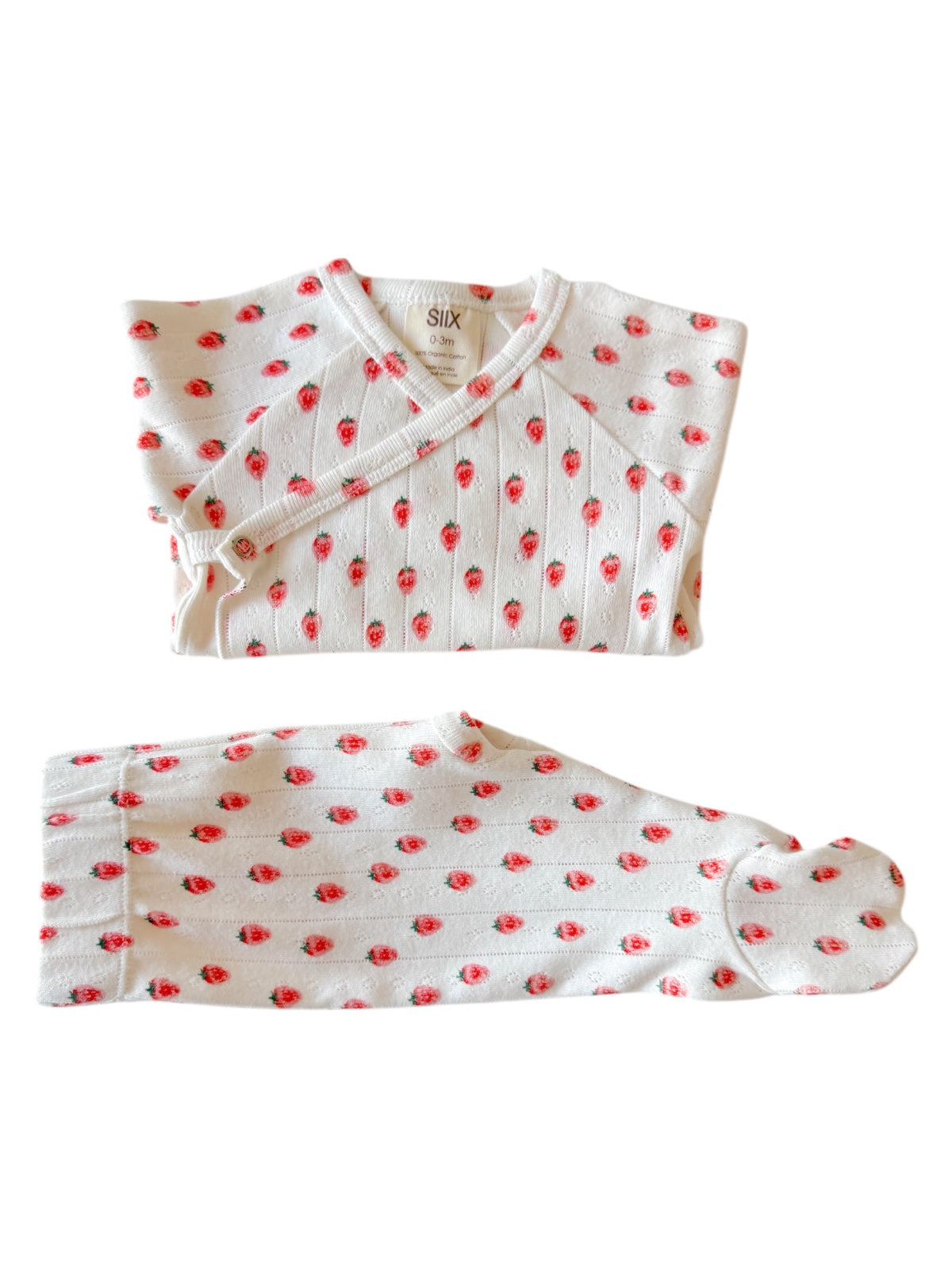 White Strawberry / Organic Pointelle Newborn Set