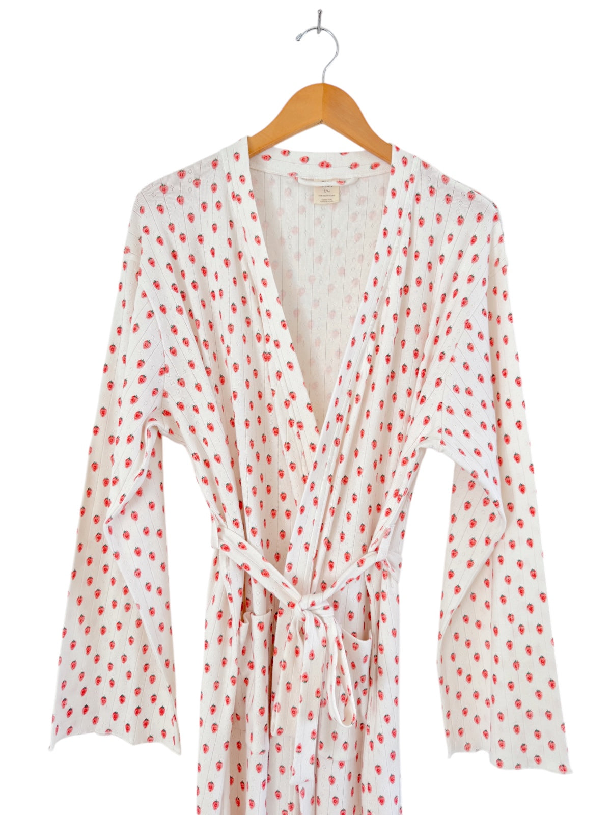 White Strawberry / Organic Pointelle Women's Robe