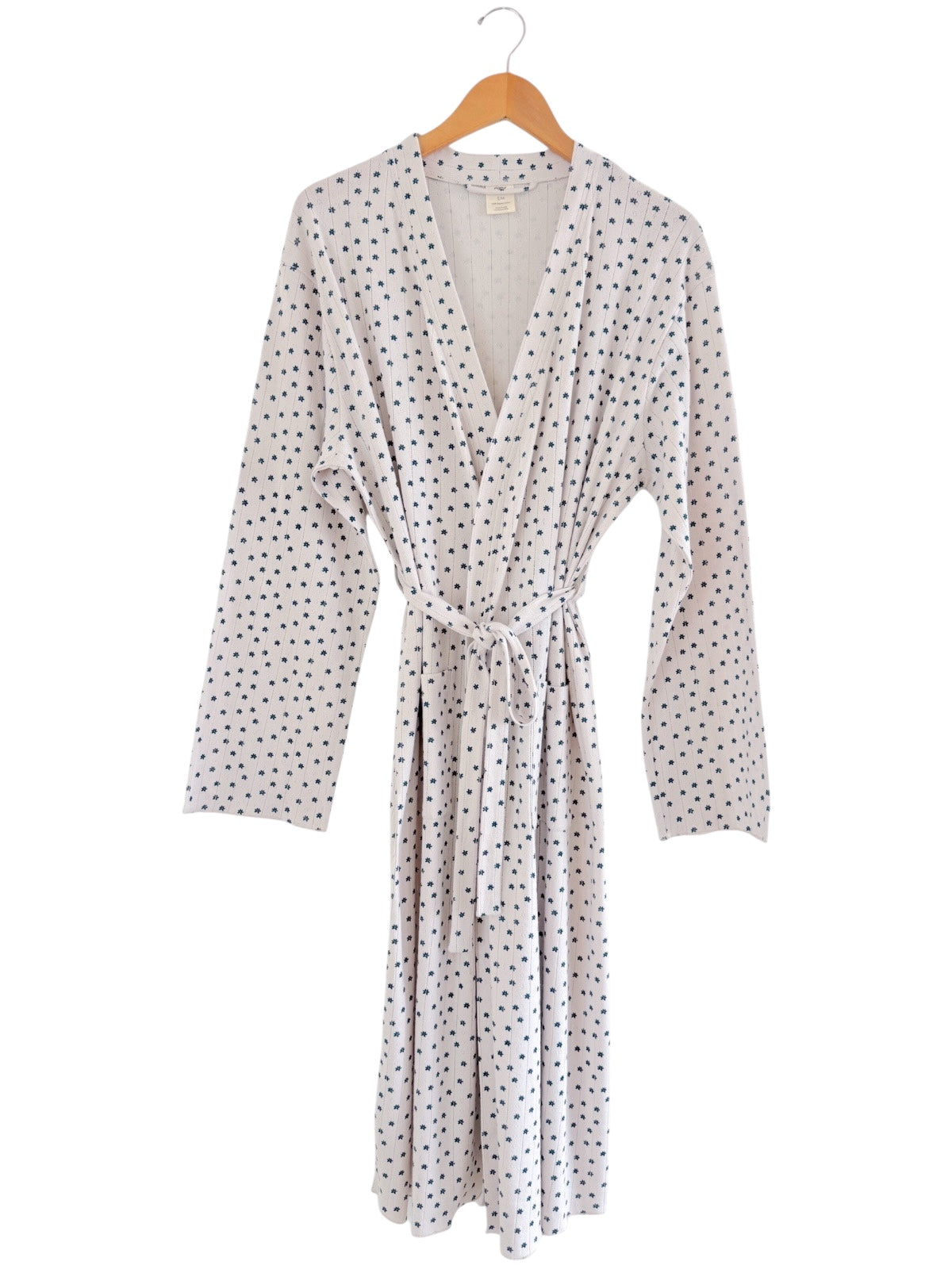 Blue Flower / Organic Pointelle Women's Robe