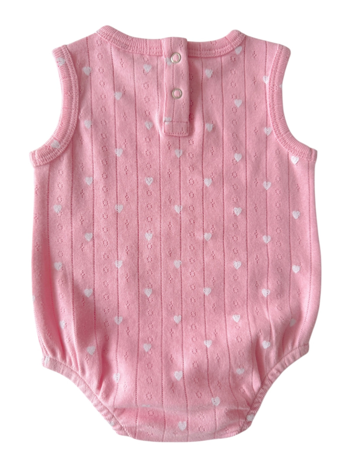Pink with White Heart / Organic Pointelle Dune Bubble