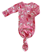 Reindeer Pink / Organic Kimono Knot Gown