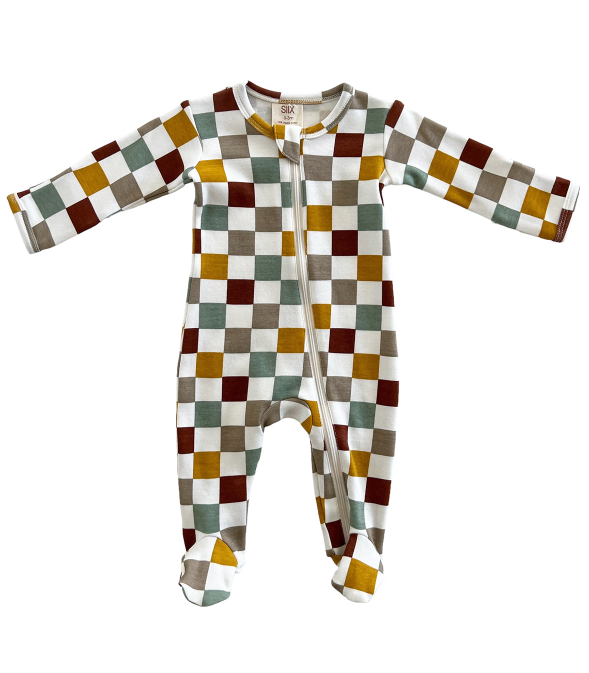Cannoli Checkerboard / Organic Zip Footie