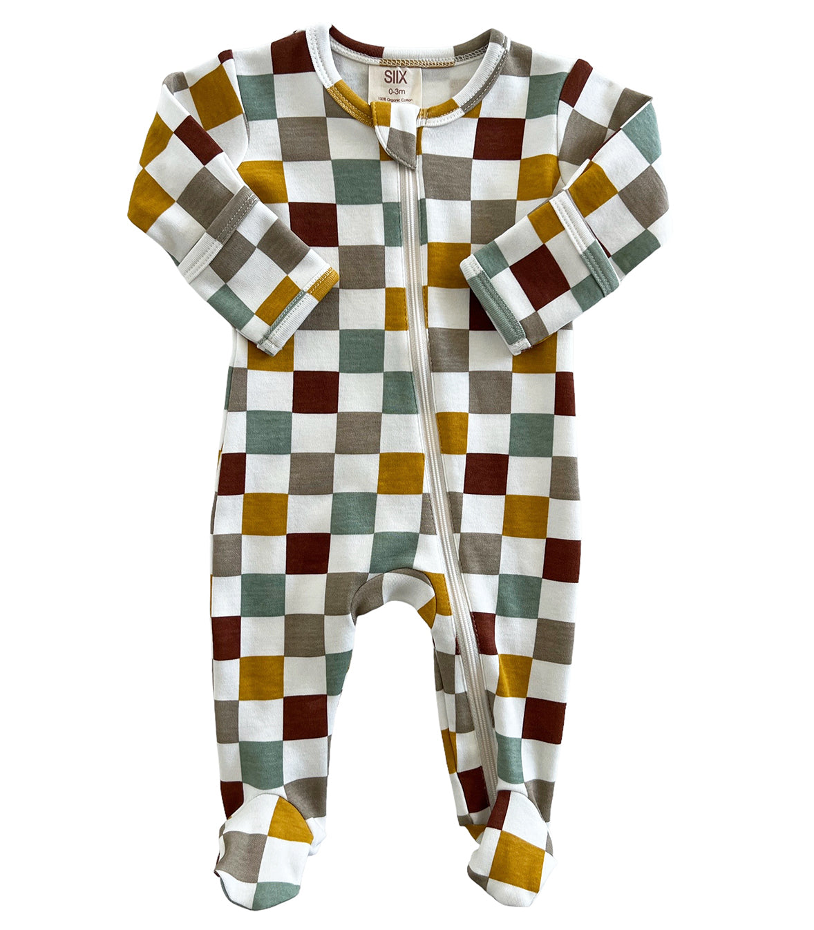 Cannoli Checkerboard / Organic Zip Footie